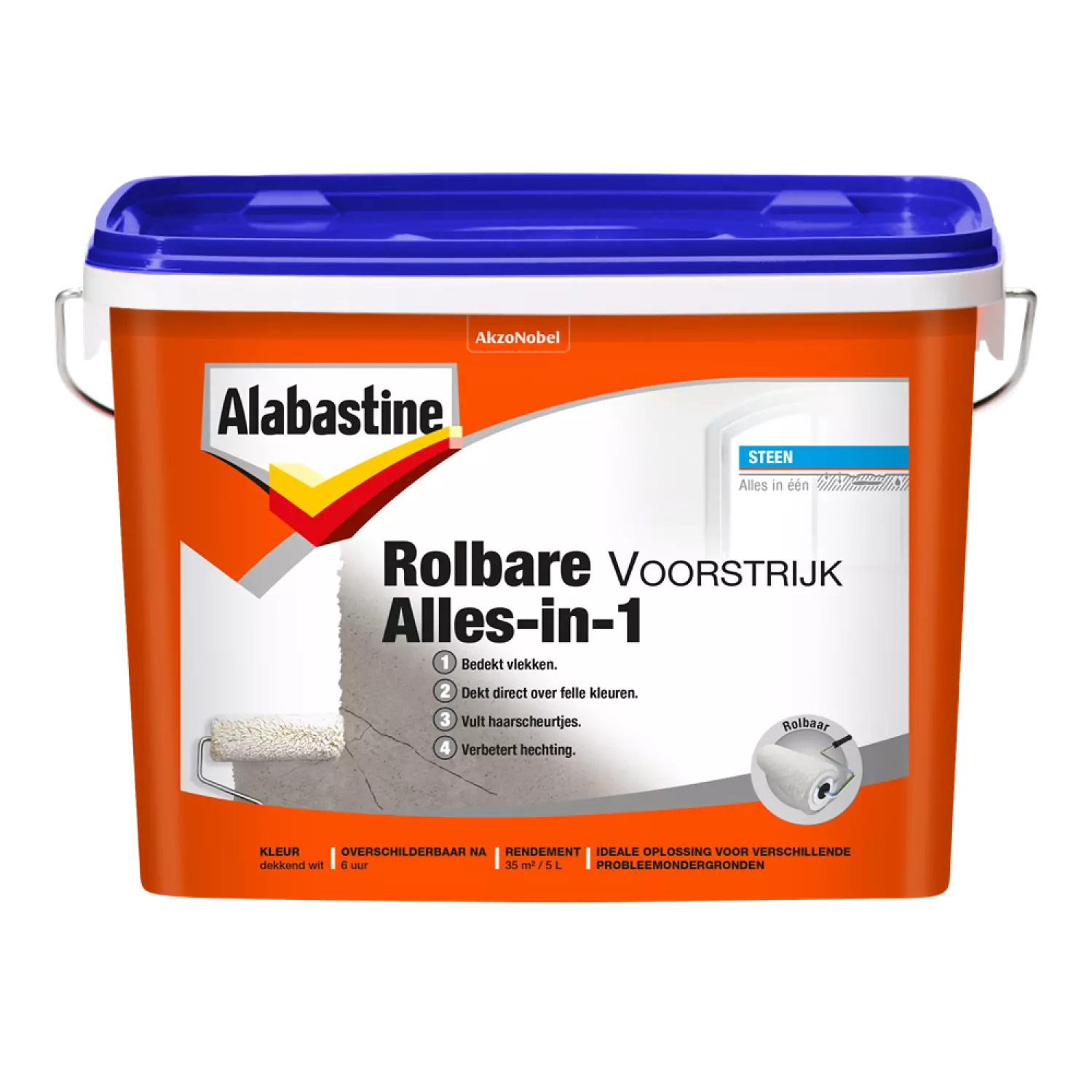 Alabastine Rolbare Voorstrijk Alles In 1 - Wit - 5L-image