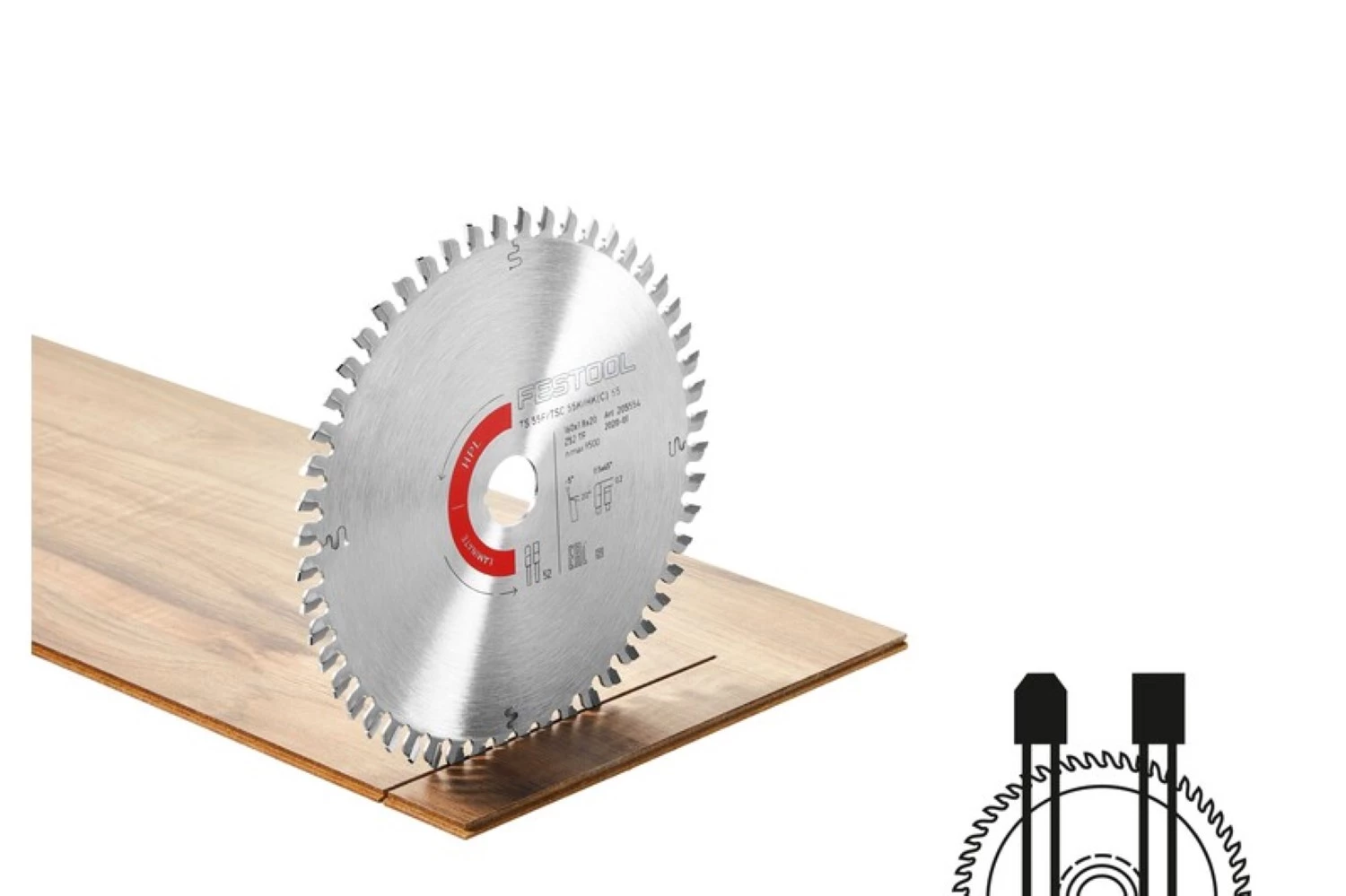 Festool 205766 Lame de scie circulaire - HW 168x1,8x20 - 52T - Stratifié-image