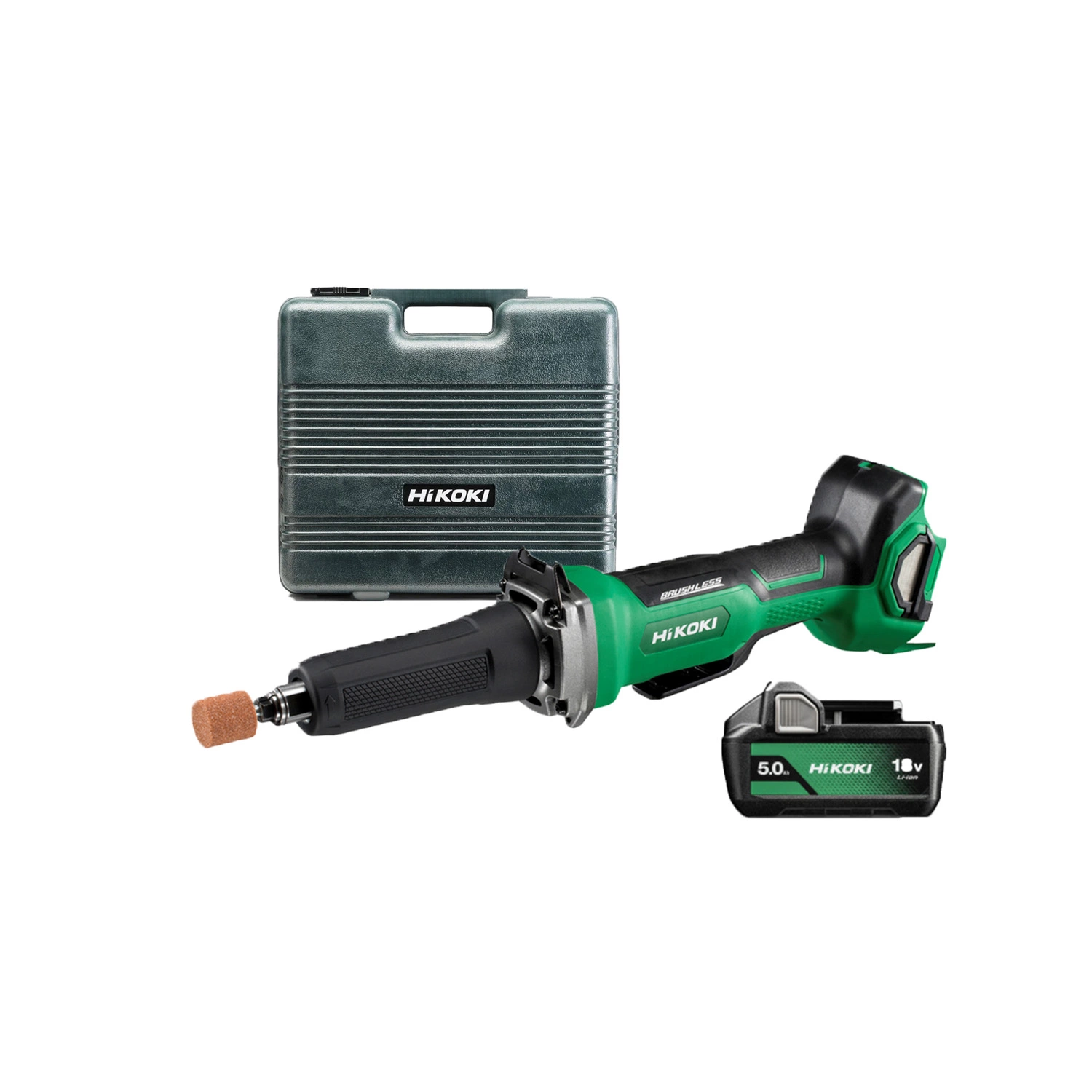 HiKOKI GP18DAWGZ Batterie Machine de broyage droite 18V - 2x 5,0 h - 50 mm - boîtier en plastique-image