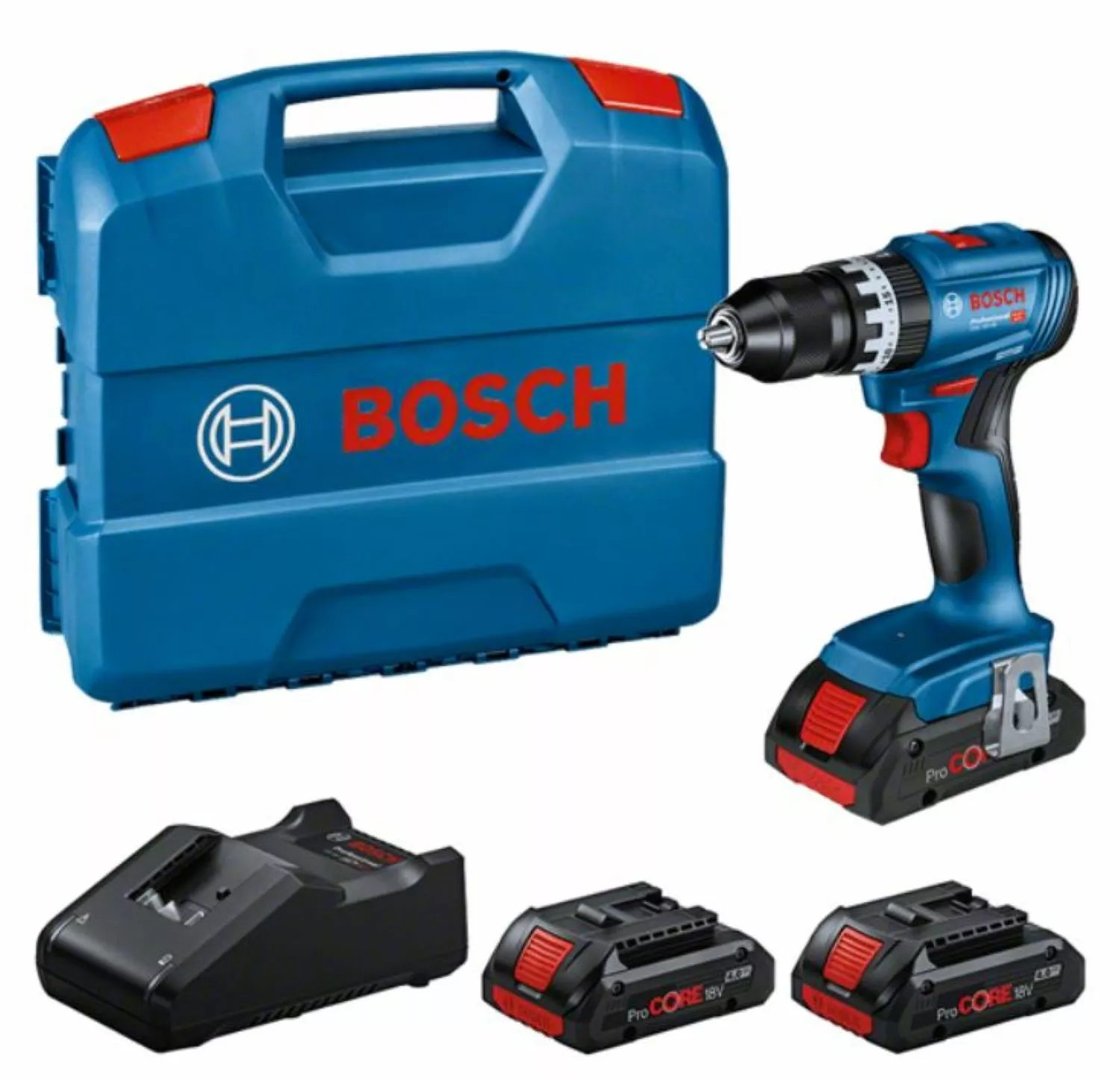 Bosch GSB18V-45 18V Li-ion accu Schroefboormachine set (3x 4Ah accu) in L-Case - 45Nm-image