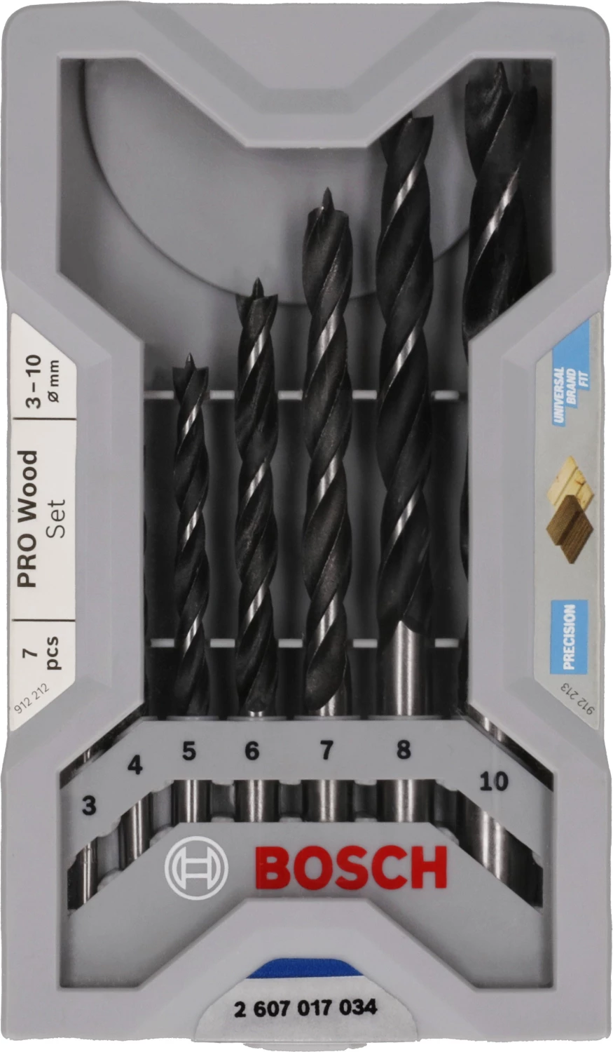 Bosch 2607017034 - Set 7 pièces mèche à bois 3;4;5;6;7;8;10-image