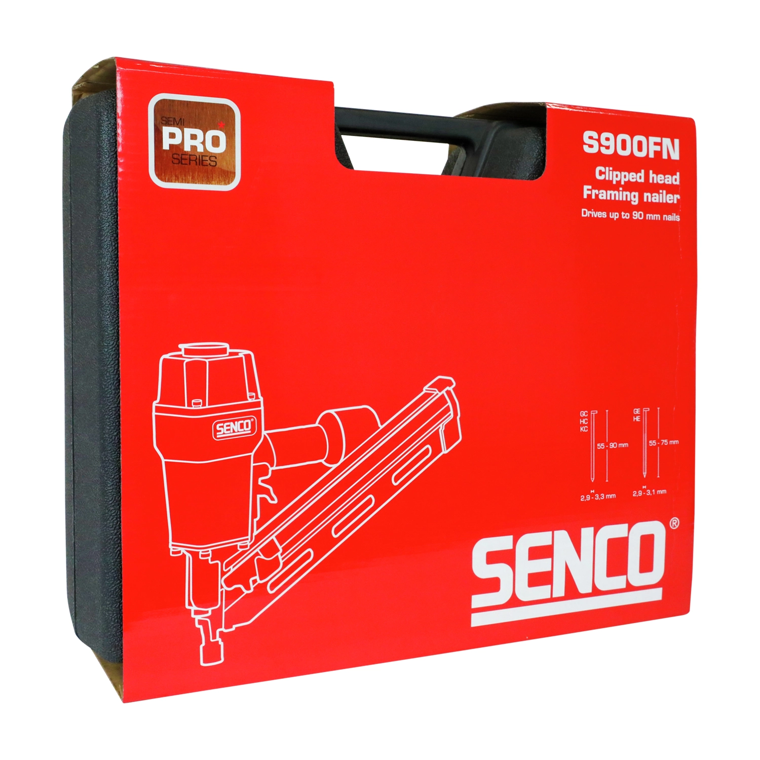 Senco S900FN Pneumatische spijker tacker in koffer - 55-90mm - 4,8-8,3 bar-image