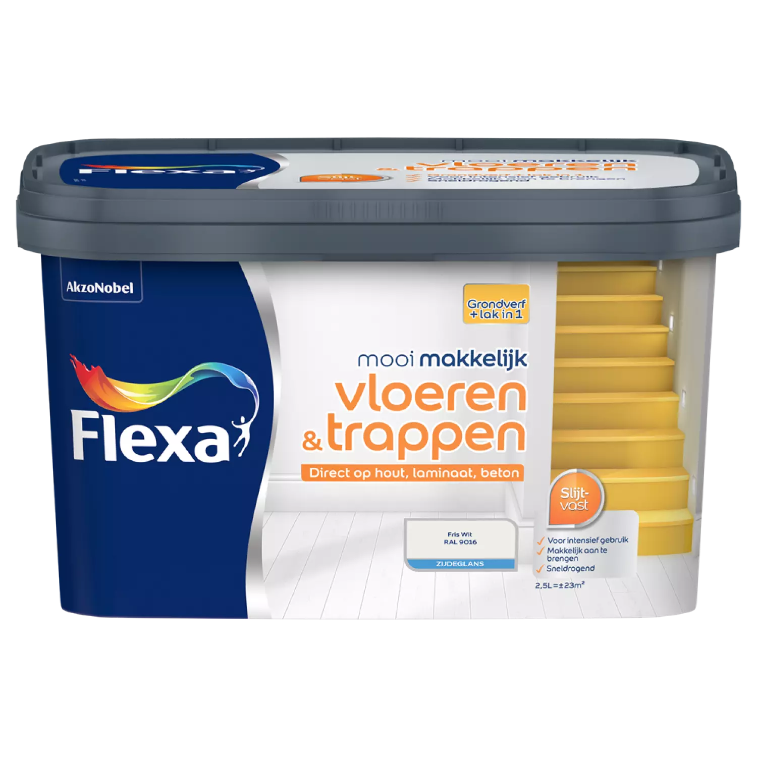 Flexa Mooi Makkelijk Vloeren & Trappen Zijdeglans - ijswit - 2,5L-image