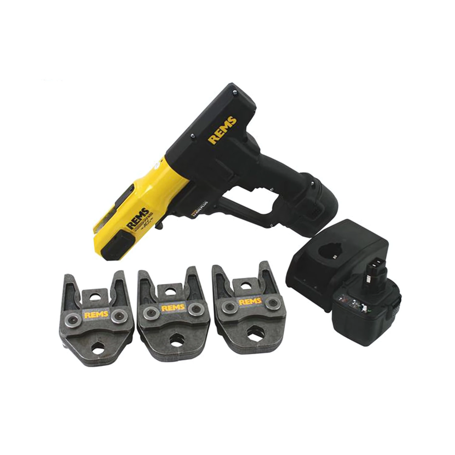 Frein Akku-Press ACC 14,4V batterie Li-Ion Presse pour presse radiale avec 3 jeux de mâchoires de presse (1 batterie de 3,2 Ah) dans le boîtier - M15 M22 M28-image