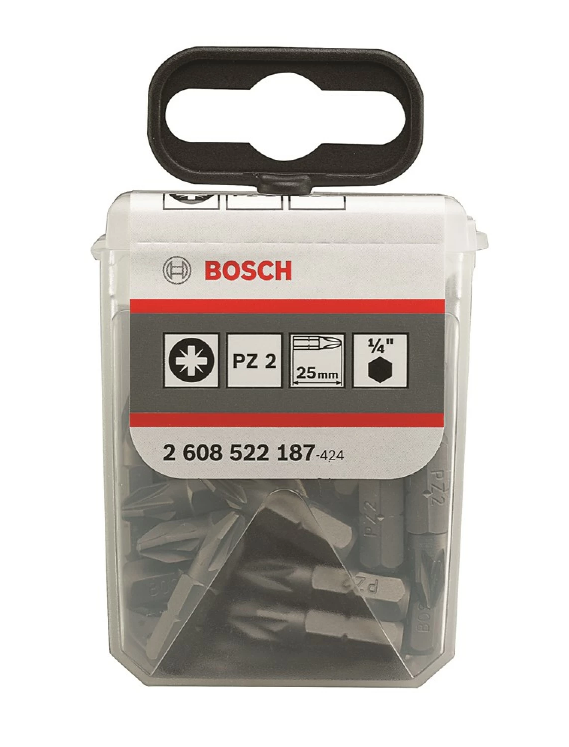 Bosch 2608522187 Pozidrive Bit 25 mm Extra Hard - PZ2 (25st)-image