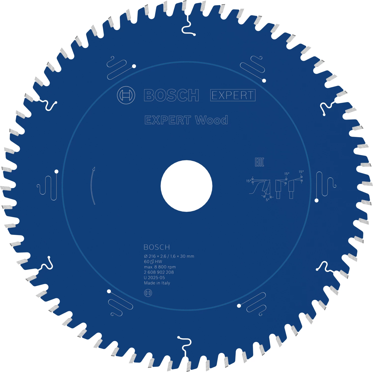 Bosch 2608902208 EXPERT tafelzaagblad voor Hout - 216 x 30 x 60T-image