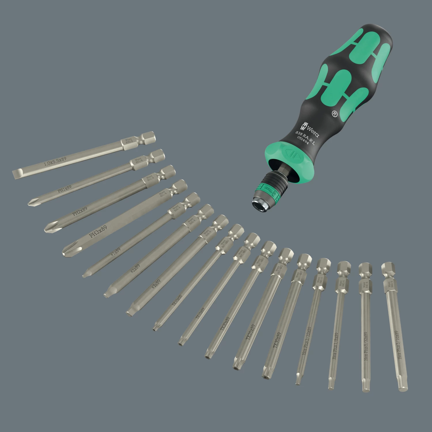 Wera 05051531001 17-delige Kraftform Kompakt 60 RA-R Imperial 1 Schroevendraaierset in etui - met ratelfunctie-image
