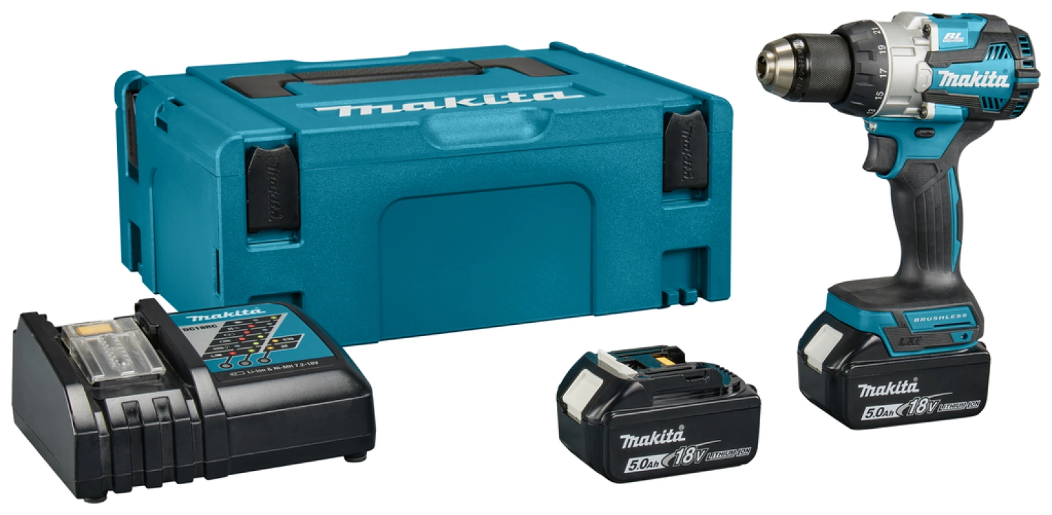 Makita DHP489RTJ LXT 18 V Li-ion accu Klopboor-/schroefmachine set (2x 5,0Ah)  in Mbox-image