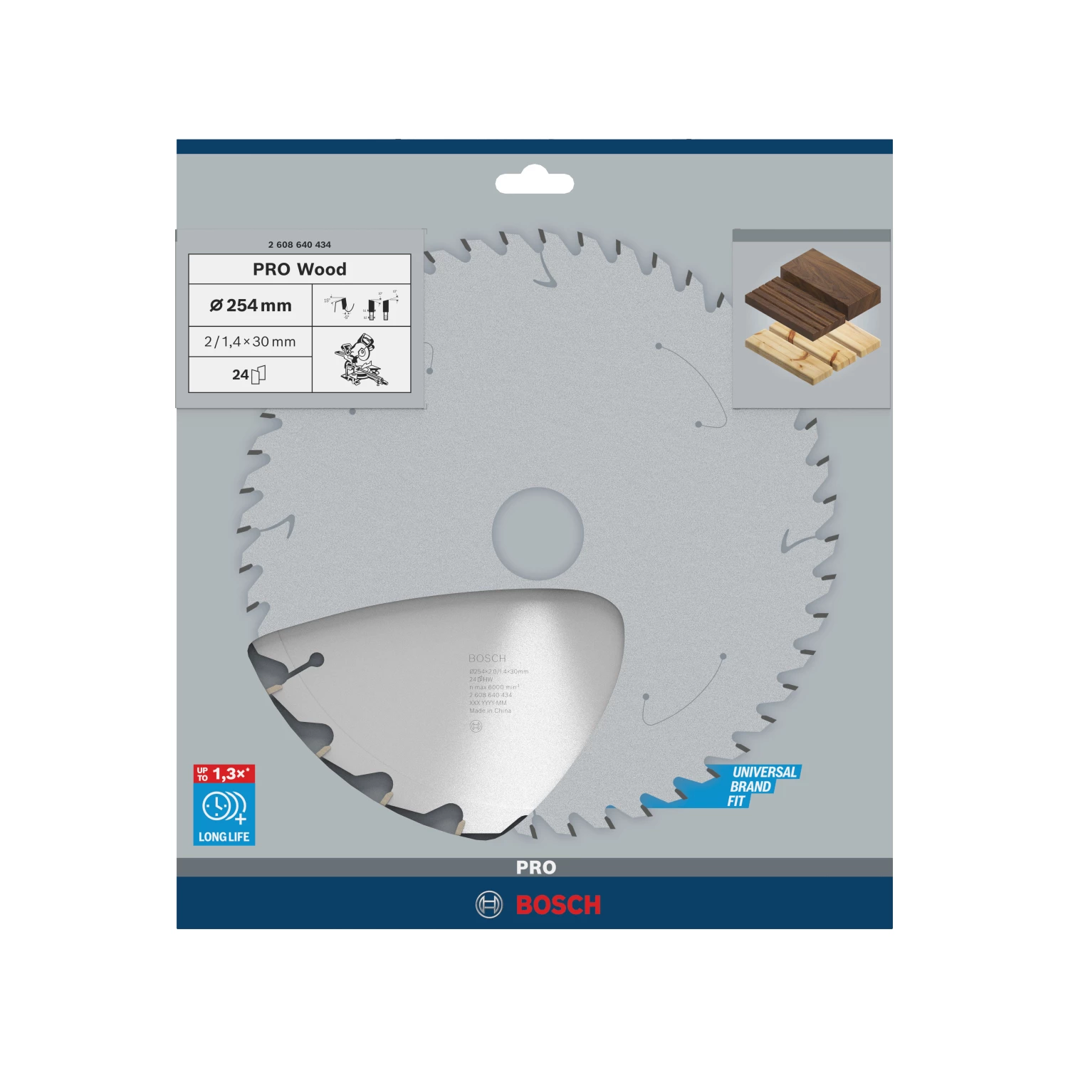 Bosch 2608640434 PRO afkortzaagblad voor Hout - 254 x 30 x 24T-image