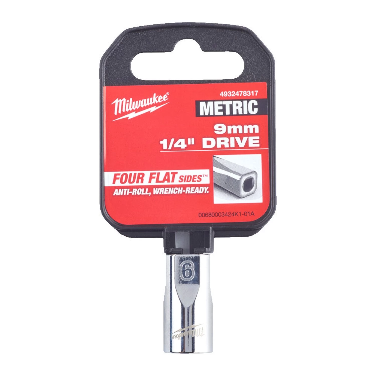 Milwaukee 4932478317 Dop - 1/4" FOUR FLAT™ - 9mm-image