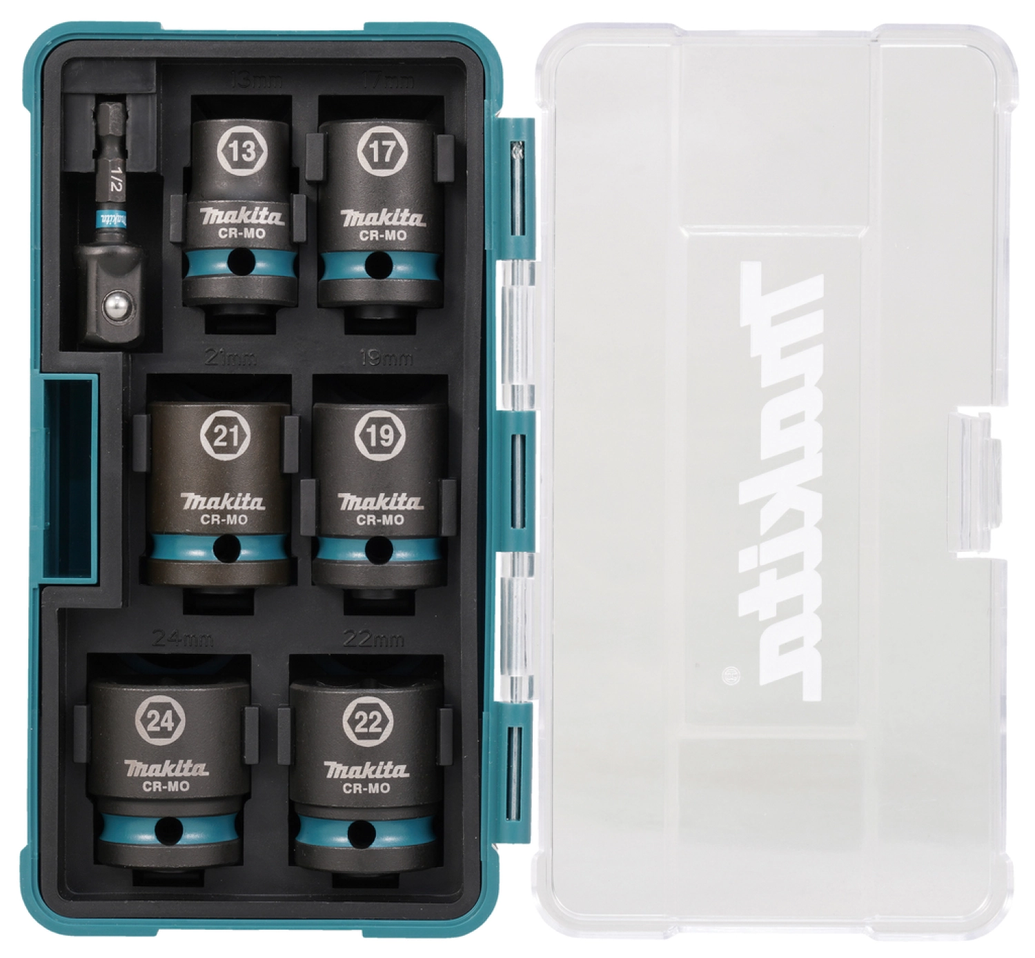 Makita E-16592 7-piece Impact Black power socket set-image