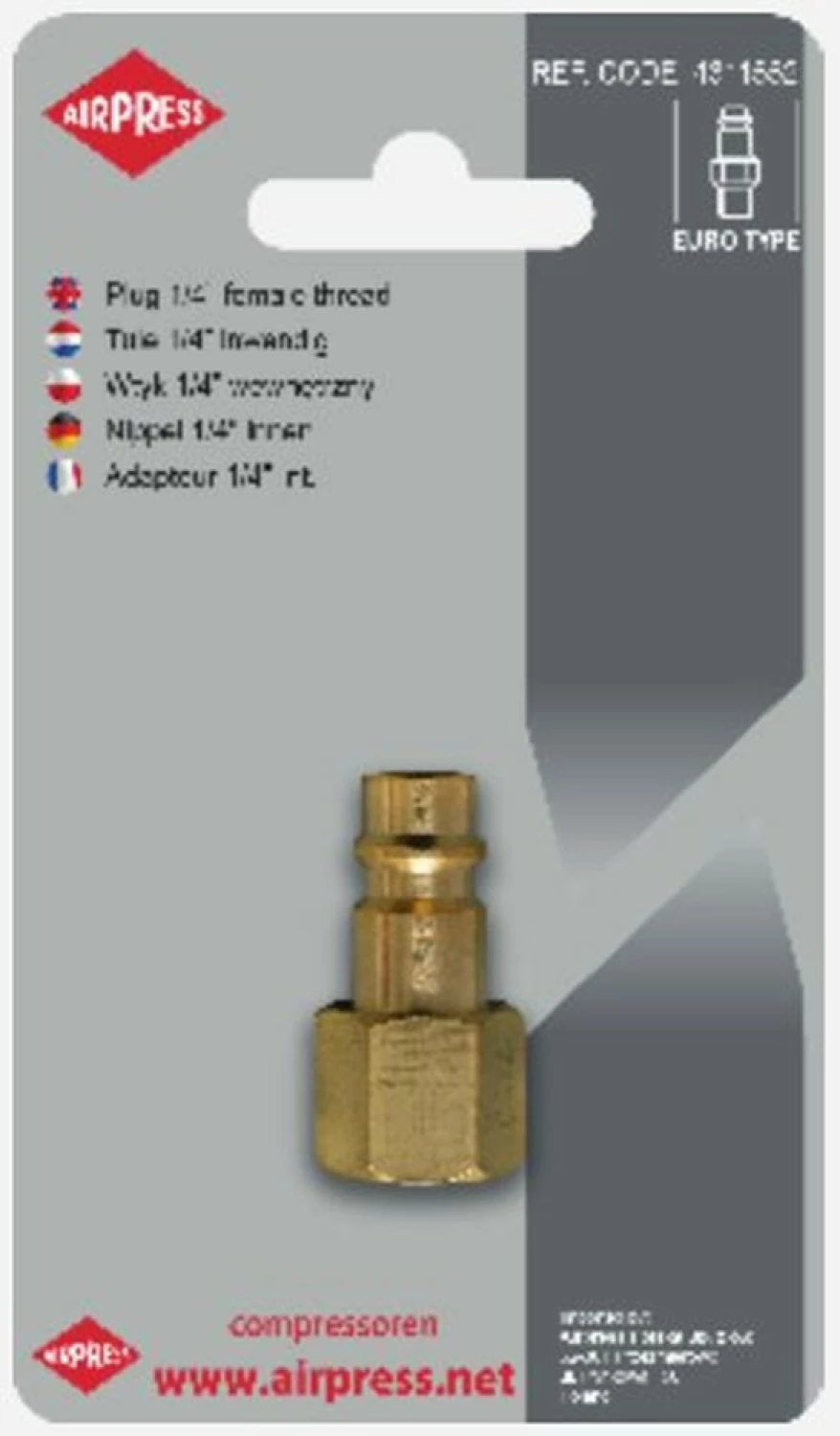 Airpress 4311552 - Insteeknippel 1/4" Euro inwendig-image