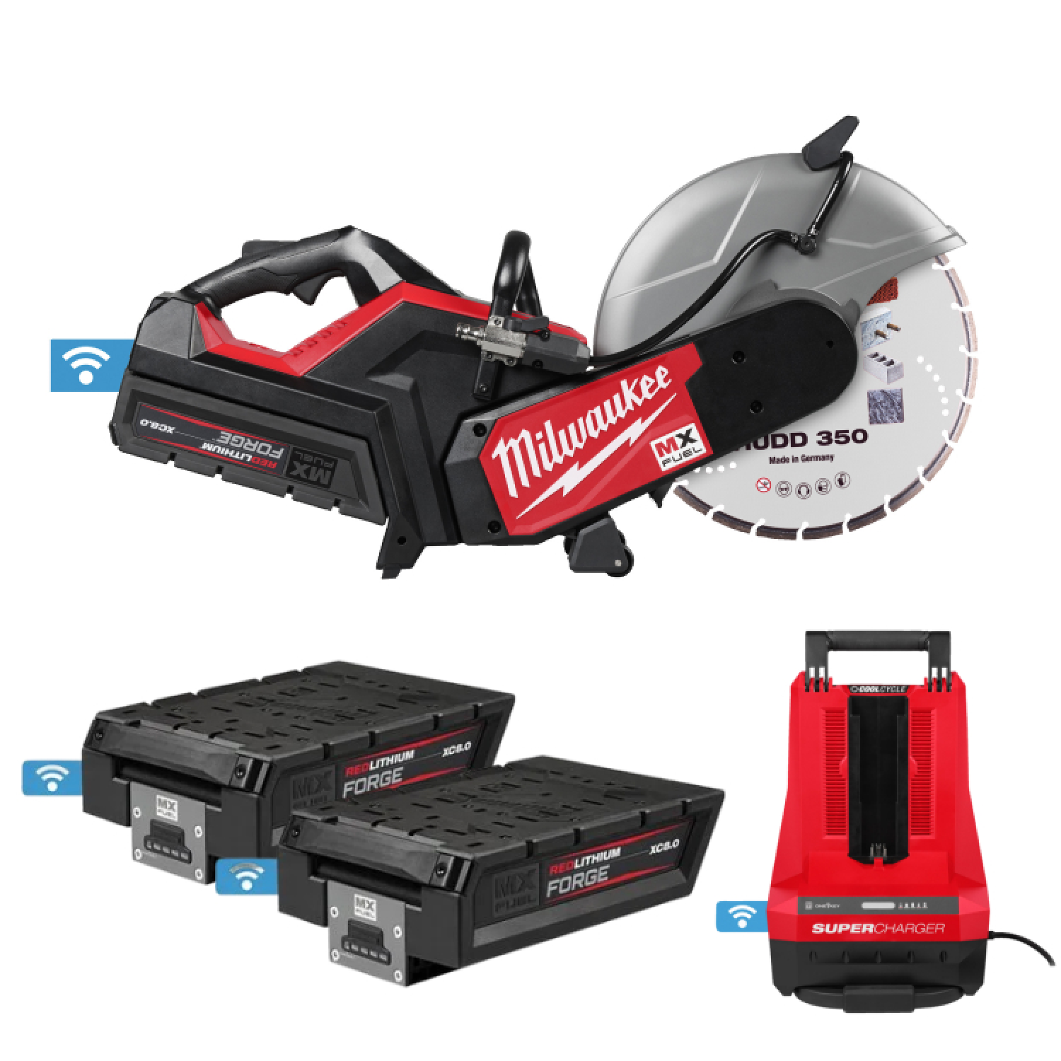 Milwaukee MXF COS350G2FC-802 MX Fuel accu doorslijpmachine set (2x 8.0Ah accu) - 350mm-image