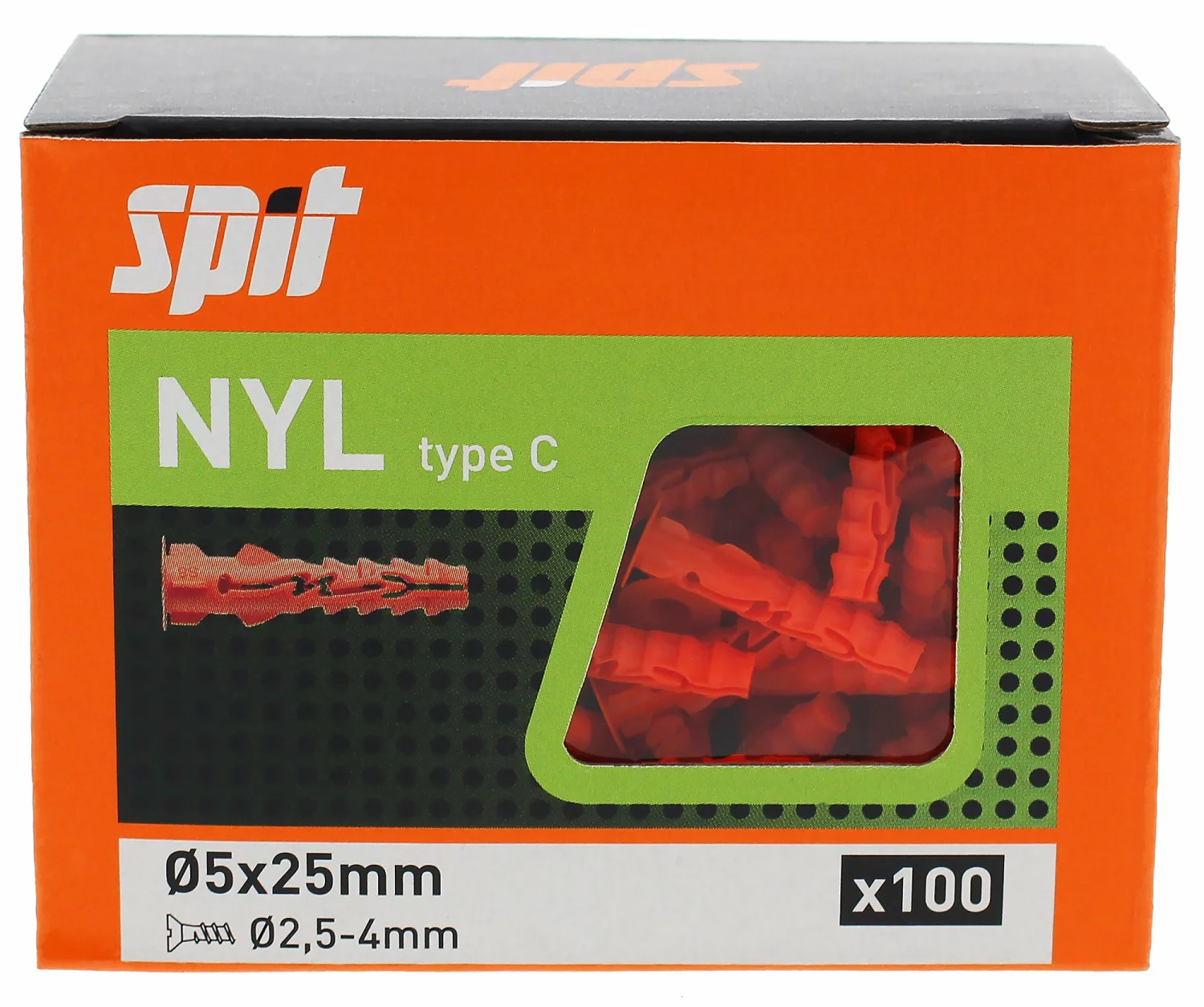 Spit 057070 Nyl Plug D.5X25 Met Kraag (100st)-image