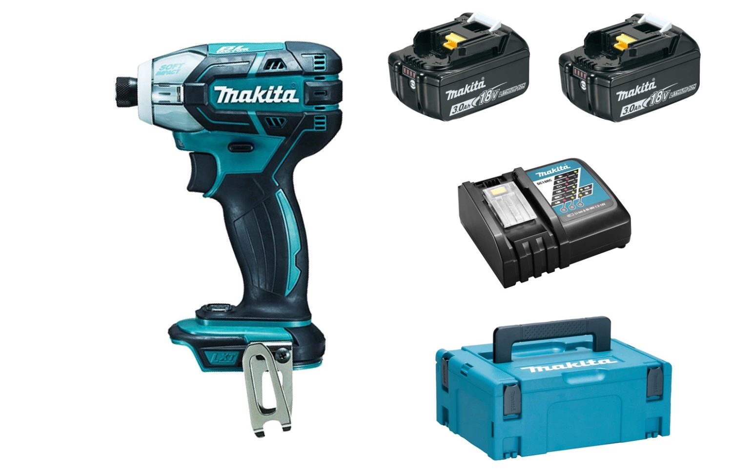 Makita DTS141RFJ 18V Li-Ion accu impuls slagschroevendraaier set (2x 3.0Ah accu) in Mbox - koolborstelloos-image