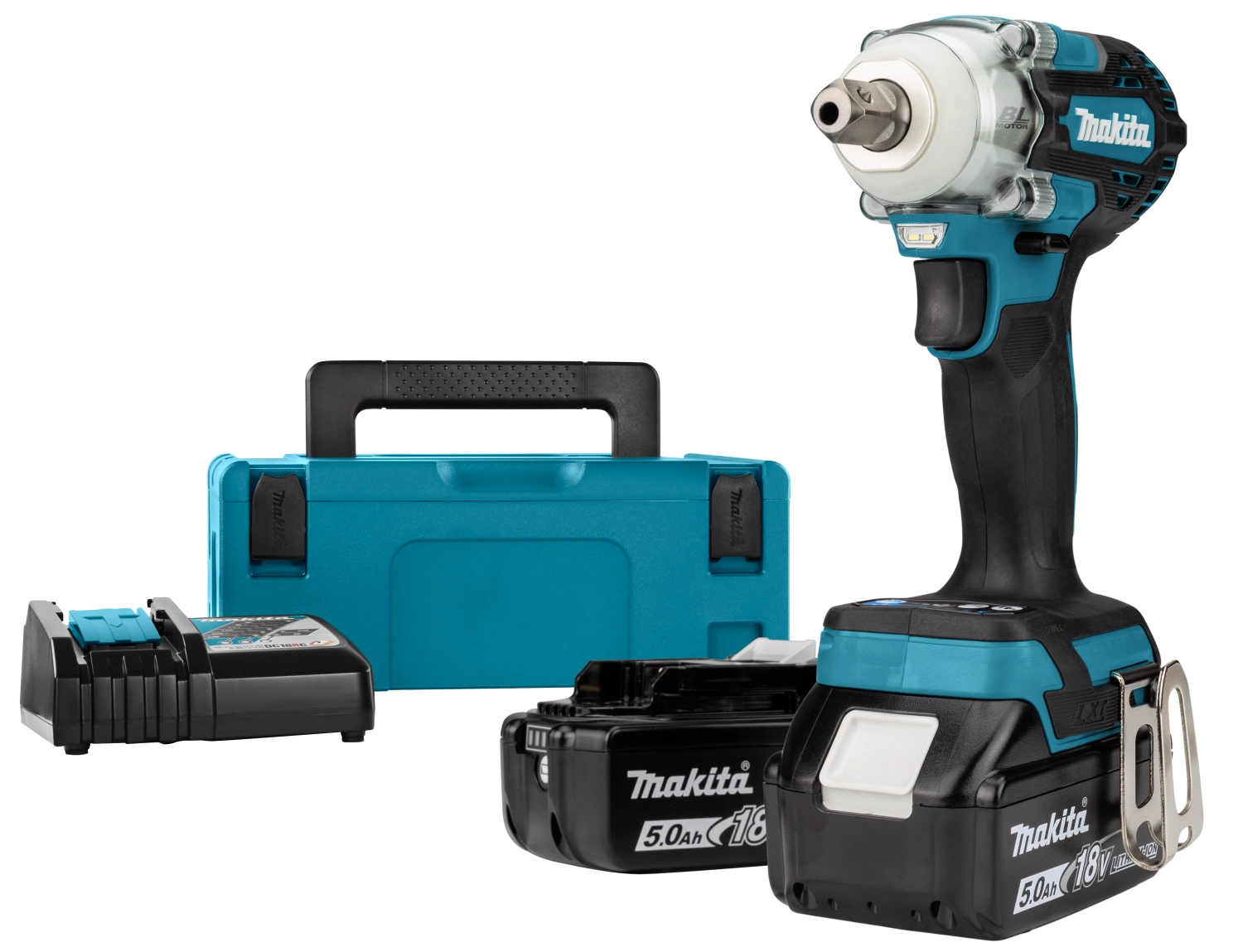 Makita DTW301RTJ 18V Li-ion Accu slagmoersleutel set (2x 5.0Ah accu) in Mbox - Borgpen - 330Nm - 1/2"-image
