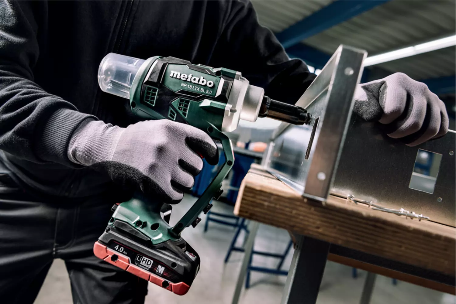 Metabo NP 18 LTX BL 5.0 18V Li-Ion accu blindnietpistool body in metaBOX - koolborstelloos - 2.4 - 5mm-image