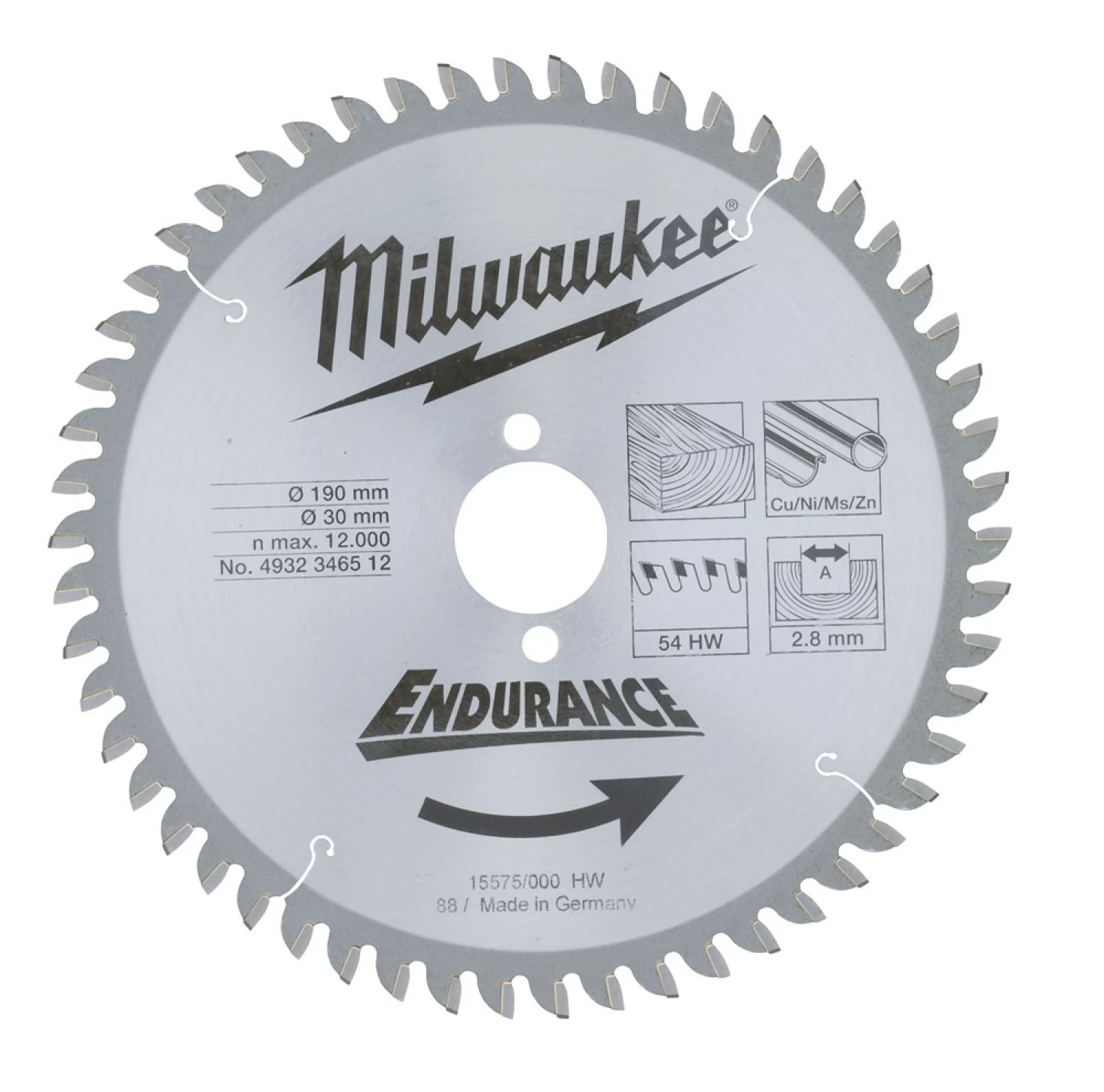 Milwaukee 4932471303 Cirkelzaagblad - 190 x 30 x 54T-image