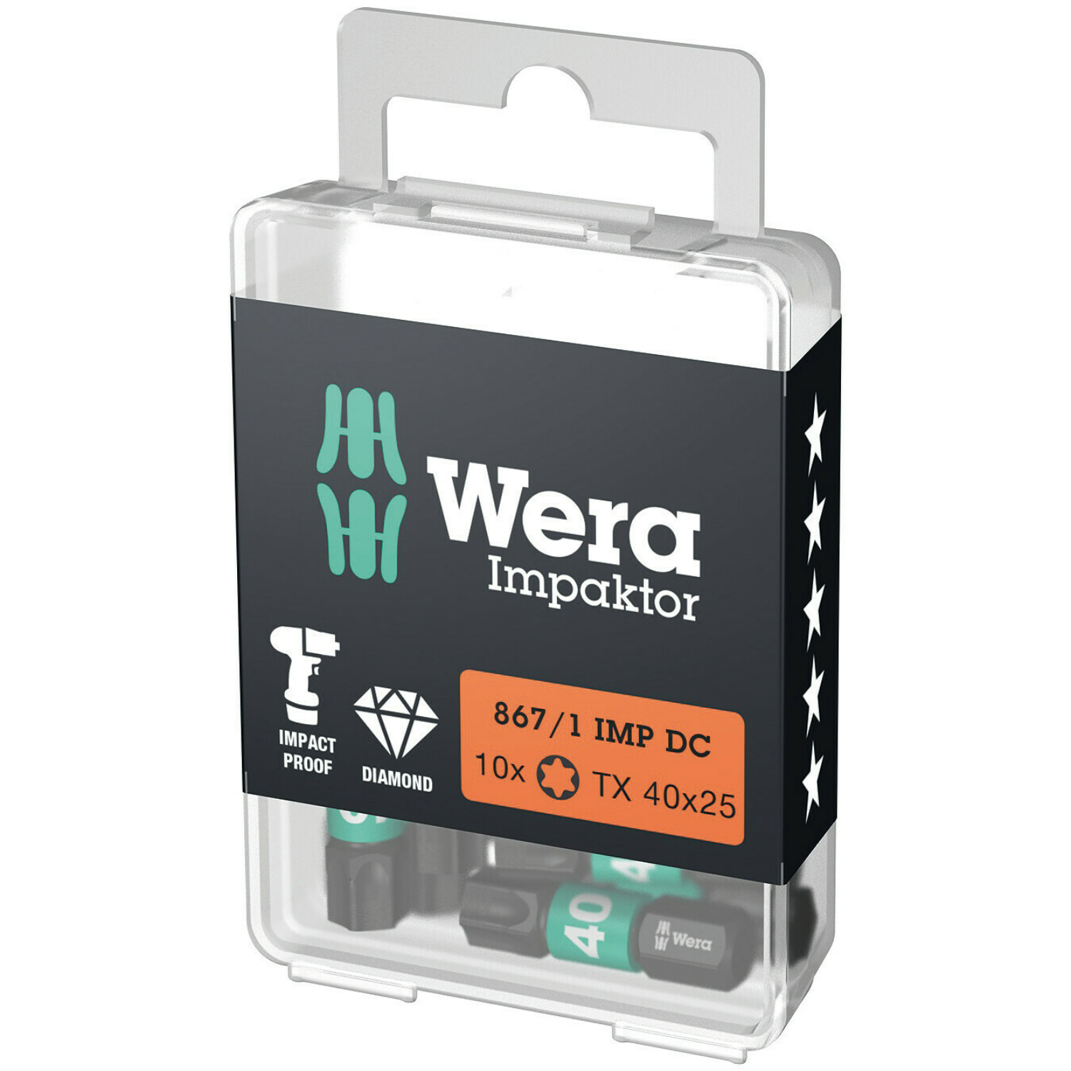 Wera 867/1 Embouts TORX® IMP DC Impaktor, TX 40 x 25 mm, 10 pièces-image