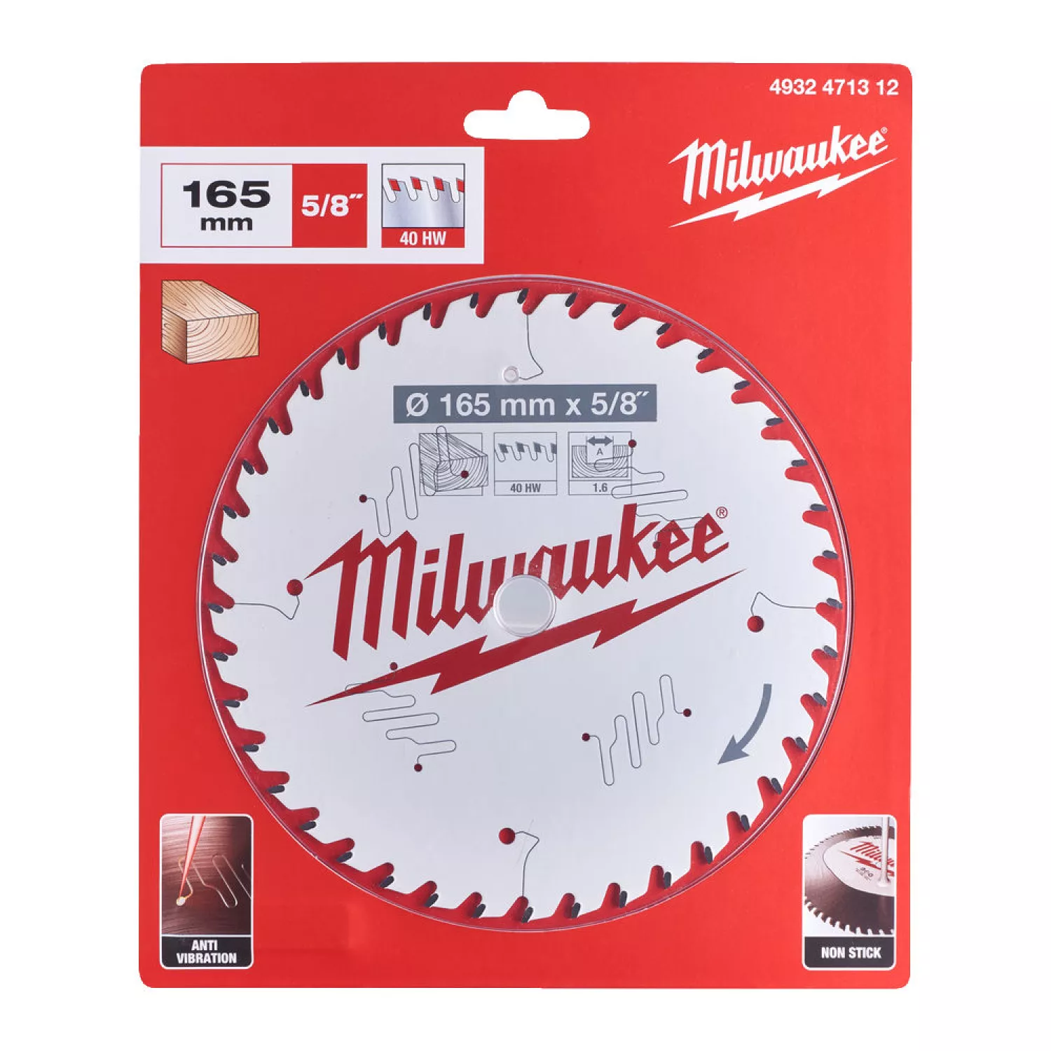 Milwaukee 4932471312 / 4932352314 Cirkelzaagblad - 165 x 15,87 x 40T - Hout / MDF-image