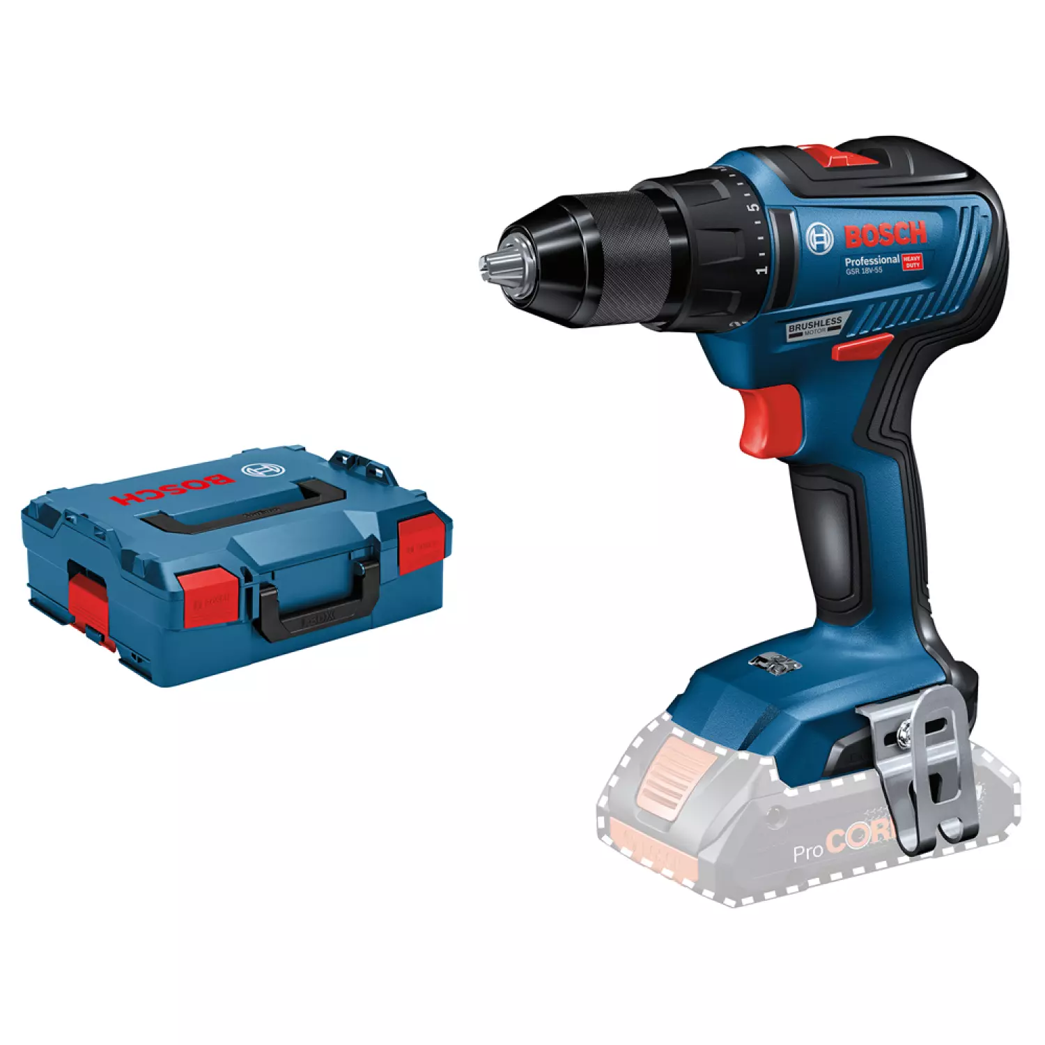 Bosch GSR 18V-55 Perceuse visseuse sans fil - Li-Ion 18V - L-Boxx - 55 Nm - Machine seule-image