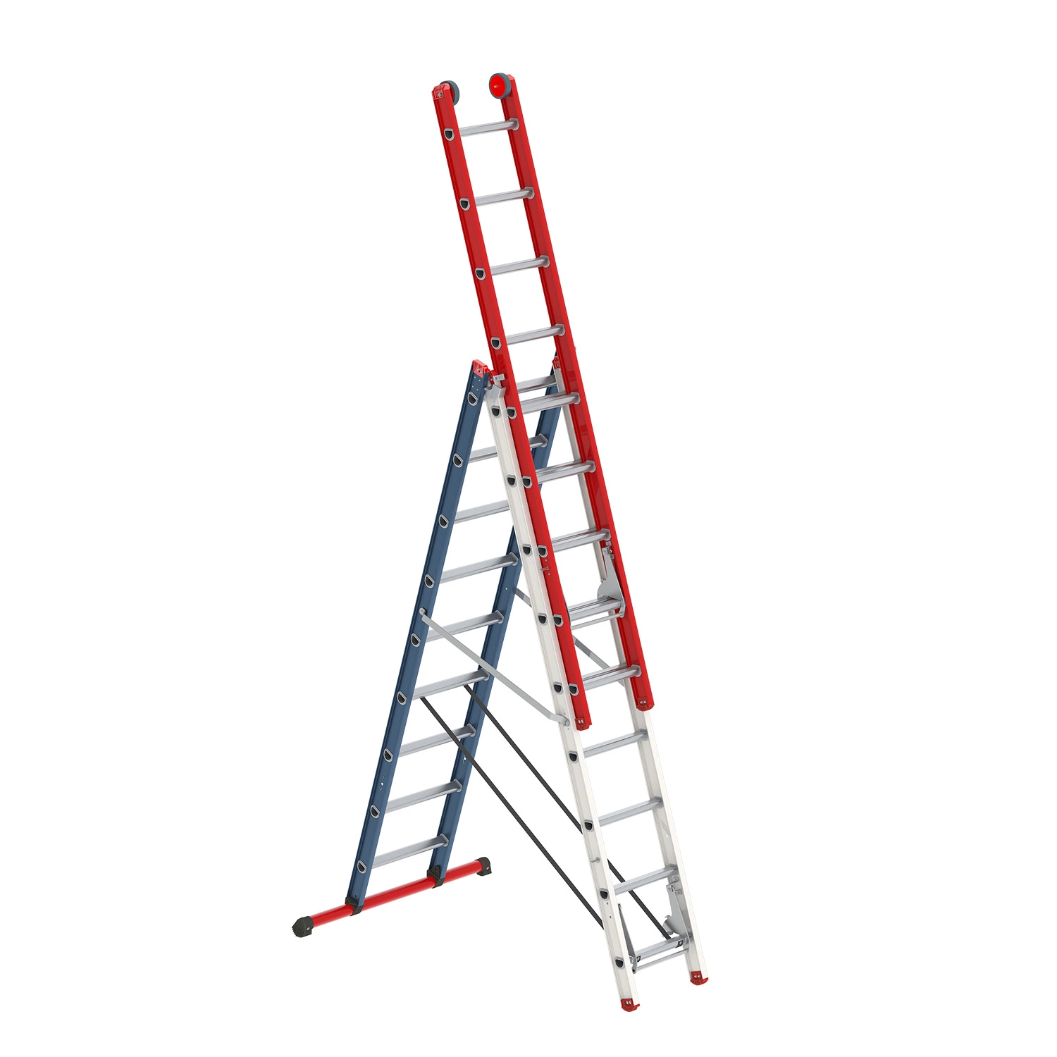 Altrex Mounter WK-editie RWB Reformladder - Aluminium - 3 x 9 sporten - max. werkhoogte 6,2m - met stabiliteitsbalk-image