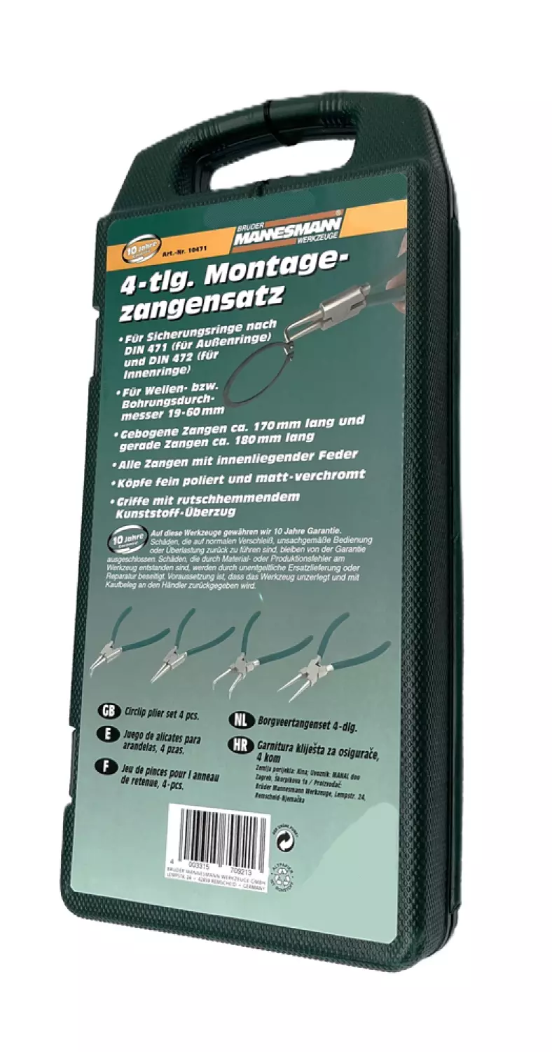Brüder Mannesmann 10471 4-delige Borgveertangen set-image