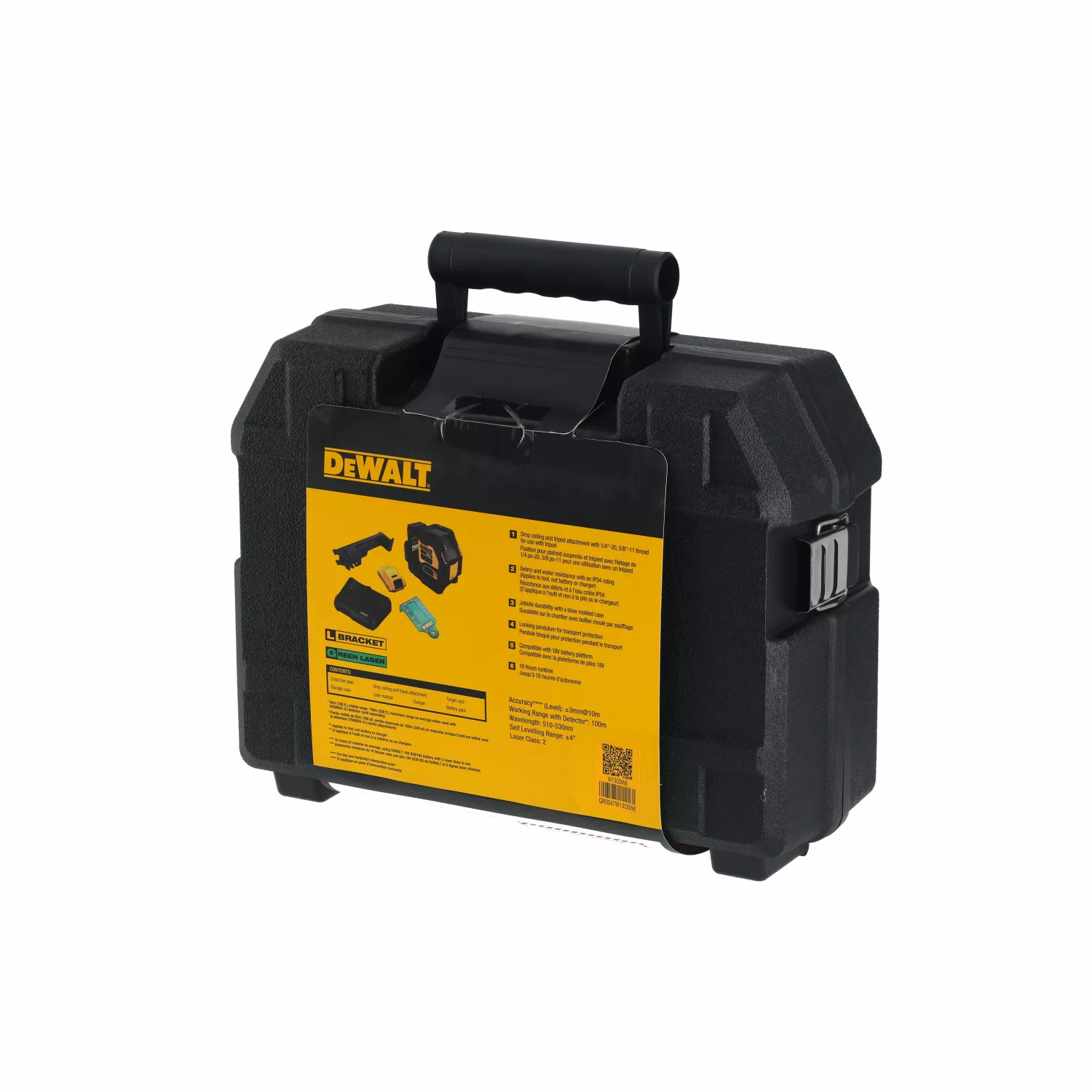 DeWALT DCLE34021D1 Laser à croix 18 V dans un coffret - Vert - 2 x 55 m - 2 lignes - IP54-image