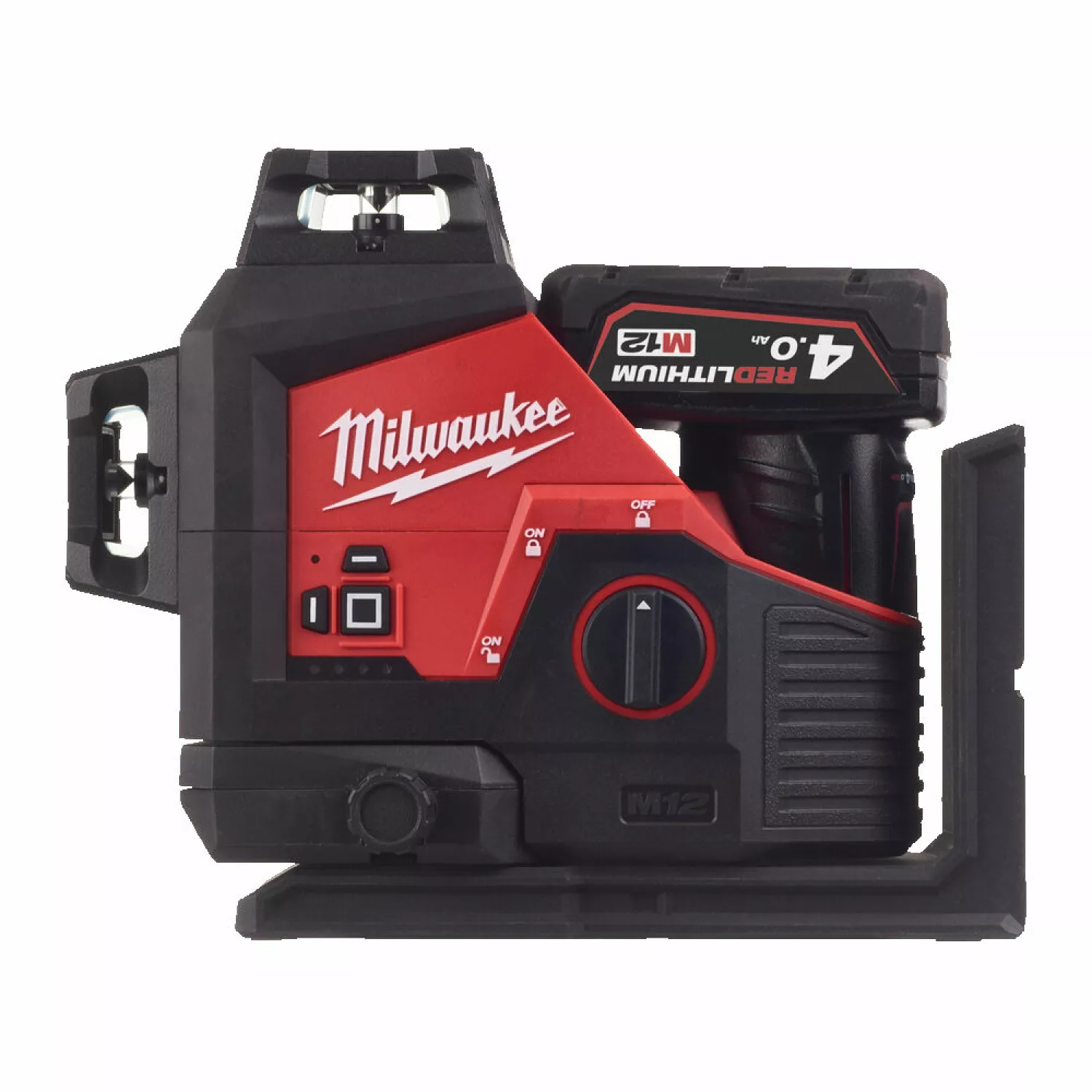 Milwaukee M12 3PL-401C 12V Li-Ion accu kruislijnlaser set (1x 4,0Ah) in koffer - 3 lijnen - Groen - 38m-image