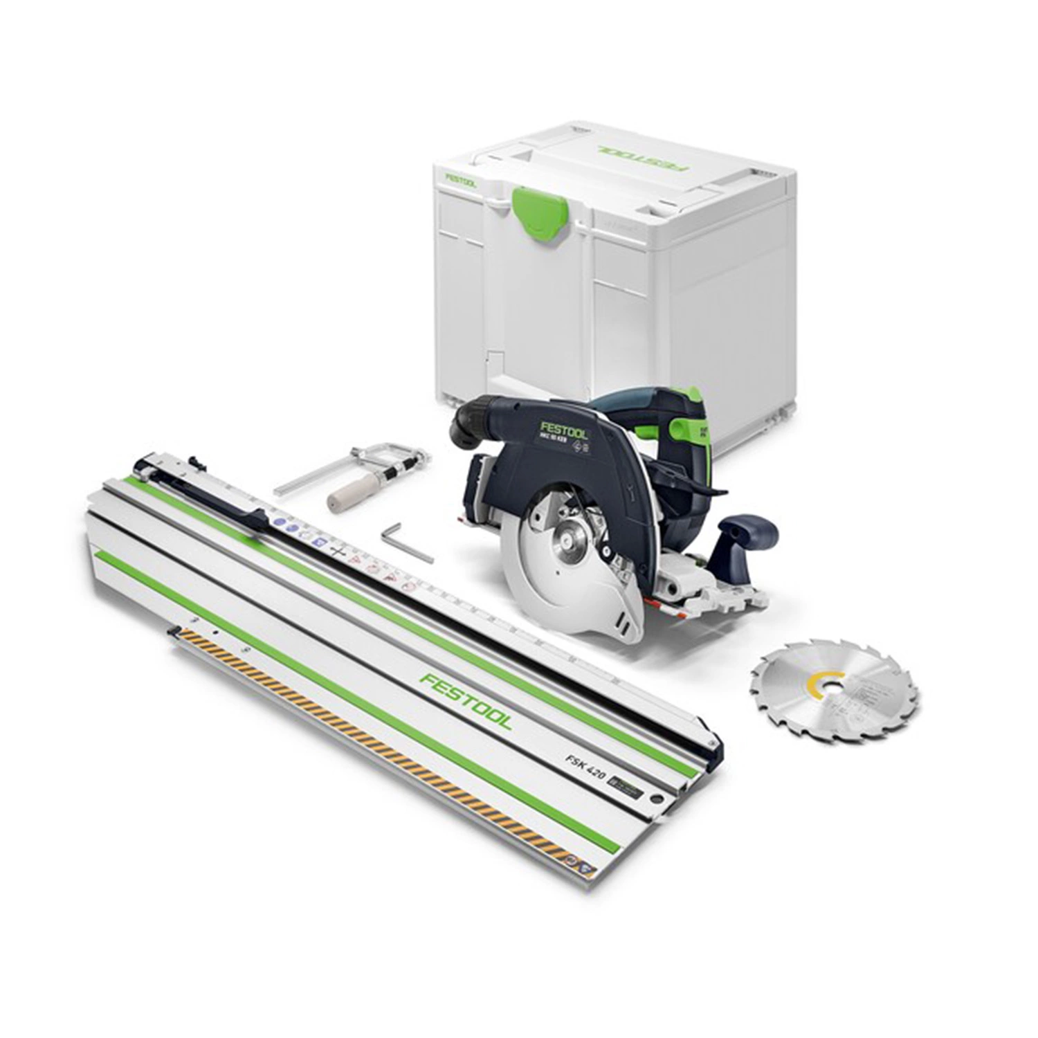 Festool HKC 55 KEB-Basic-FSK420 18V accu pendelkapzaag body in systainer met geleiderail-image