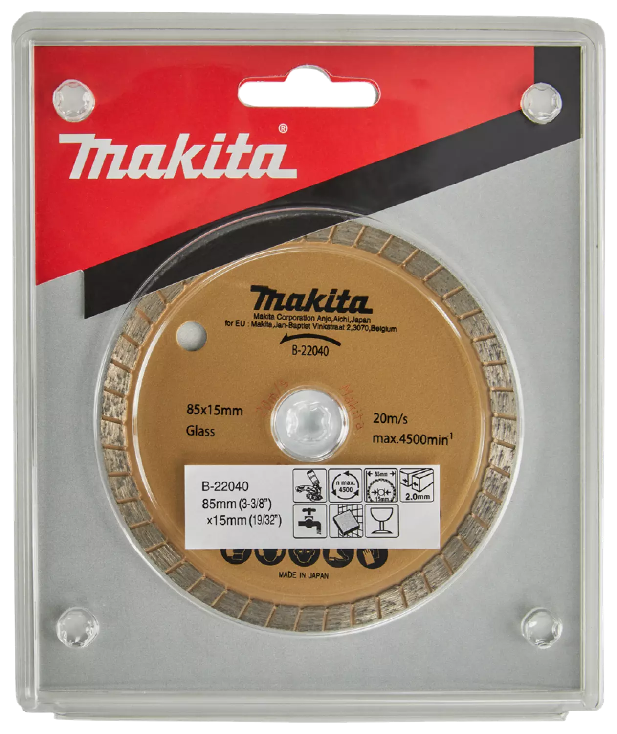 Makita B-22040 Diamantdoorslijpschijf - 85 x 15 x 2mm - Asfalt / Steen / Tegels & Natuursteen-image