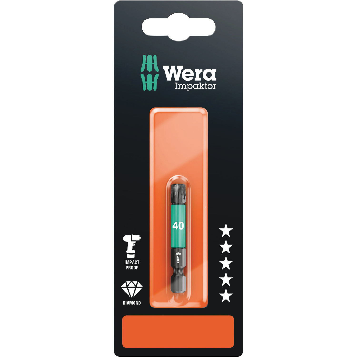 Wera 5073967001 1/4" Torx Impaktor Bit - T40 x 50mm-image