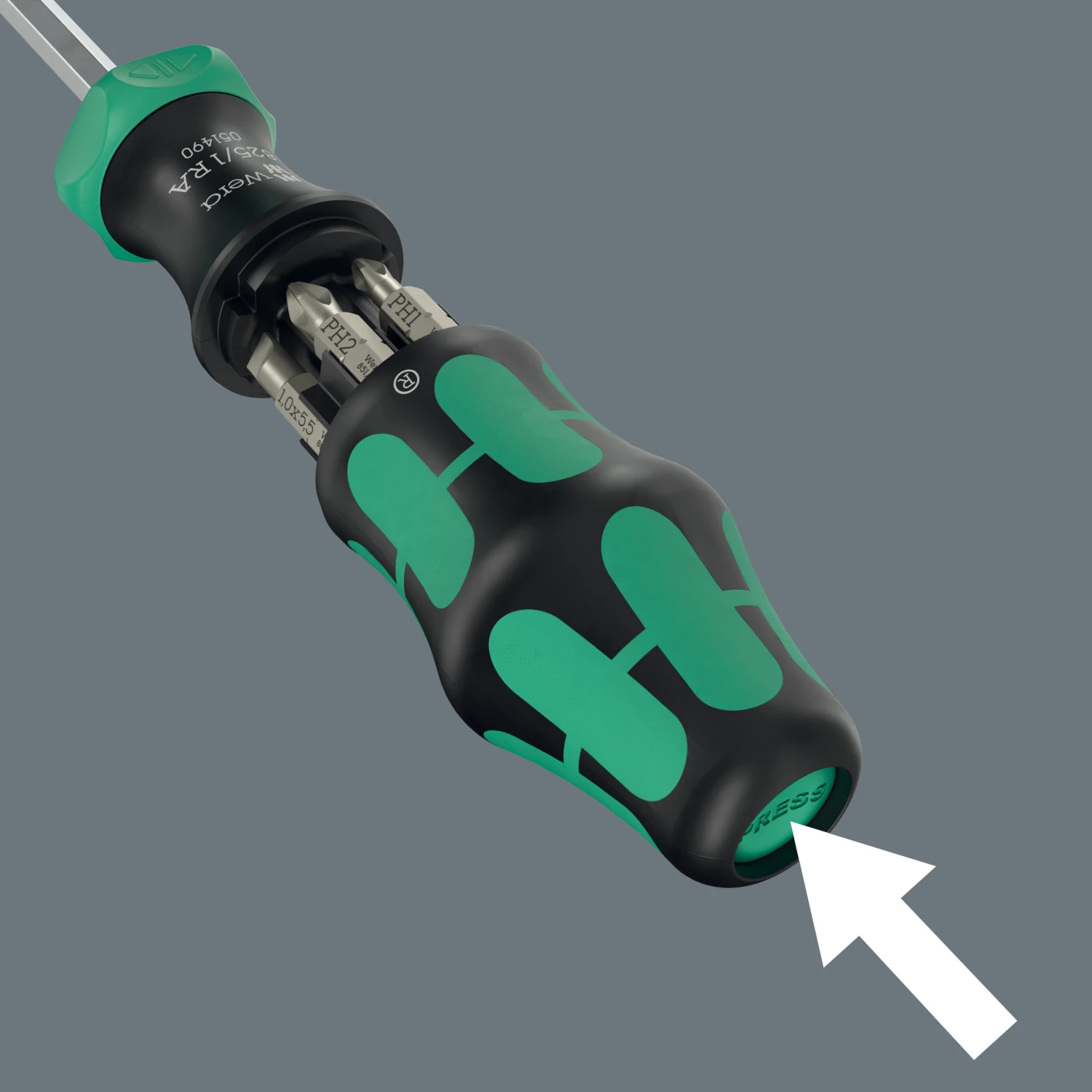 Wera 05051518001 Kraftform Kompakt 27 RA 2 tournevis à embout interchangeable - 6 en 1 multi-embouts - avec fonction cliquet-image