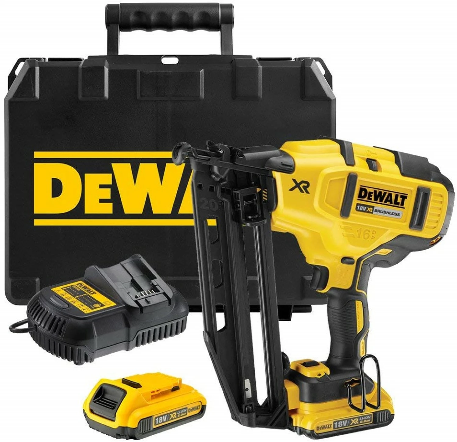 DeWALT DCN660D2 18V Li-Ion Accu afwerk tacker set (2x 2.0Ah accu) in koffer - 32-63mm - 16 Gauge - koolborstelloos-image