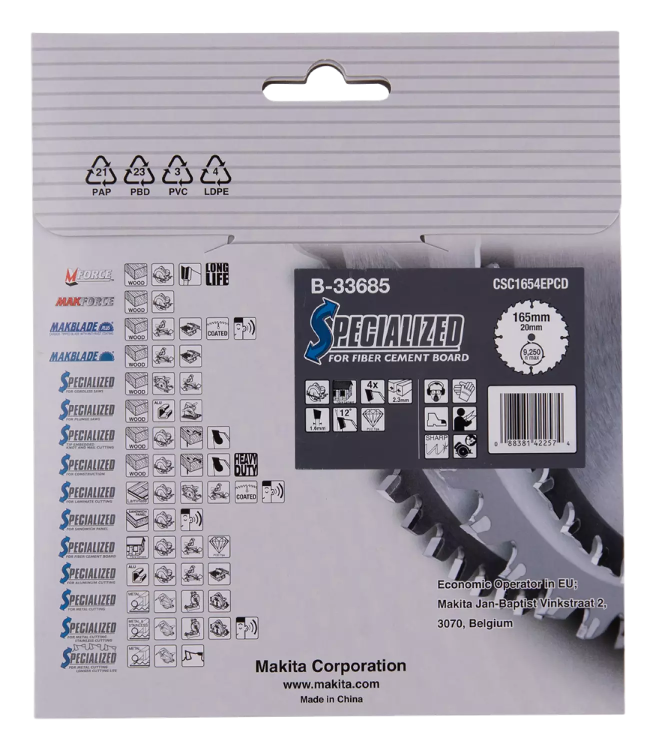 Makita B-33685 - Lame de scie circulaire  165x20mmx4T-image