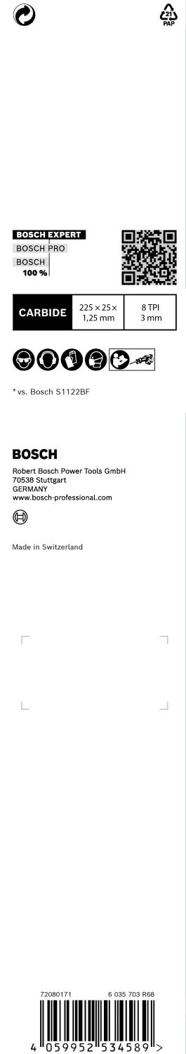 Bosch EXPERT S1155CHC Thick Tough Metal reciprozaagblad - 175mm - metaal-image