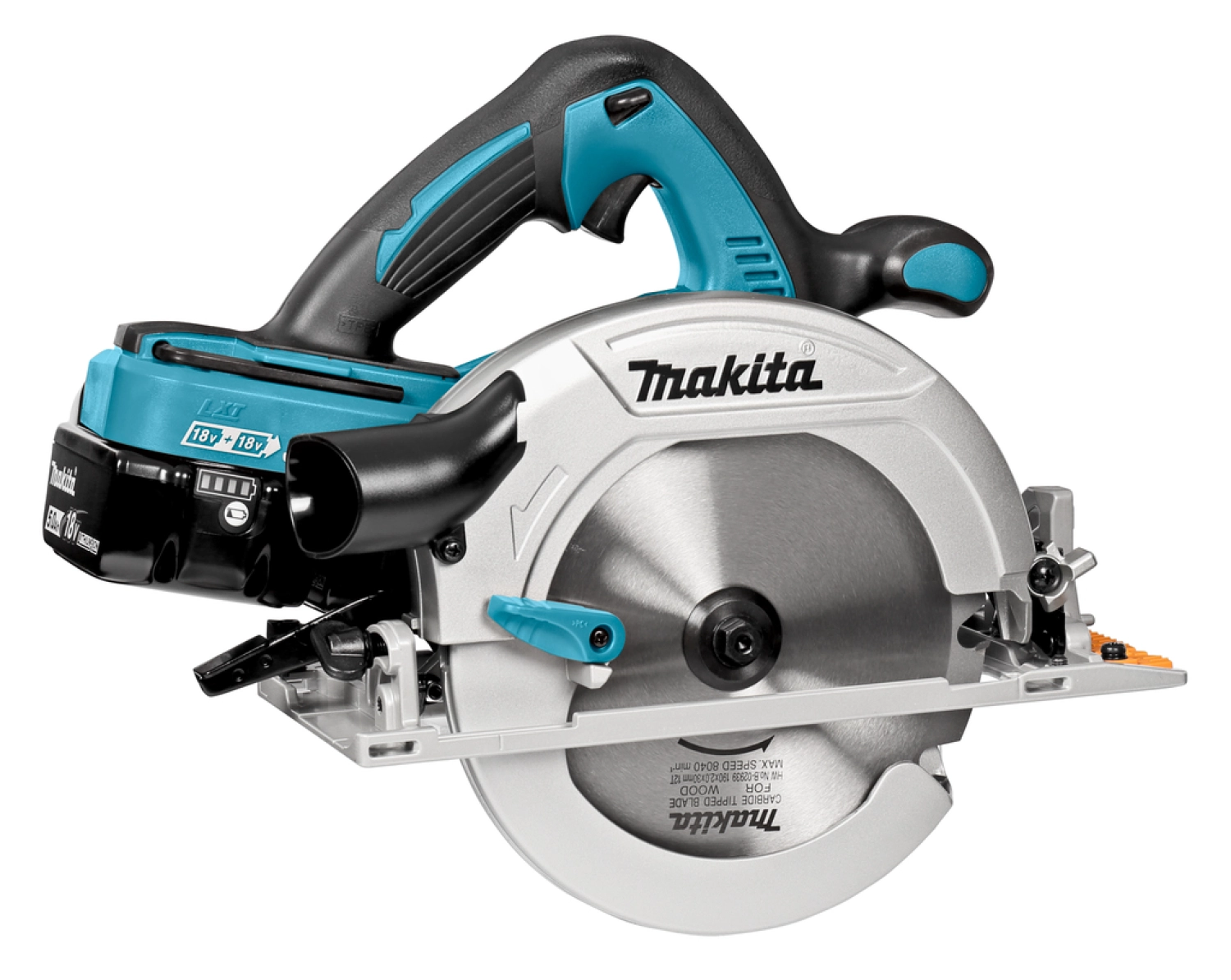 Makita DHS710RT2J Scie circulaire sans-fil - 36V Li-ion (2x 18V) - 2 batteries 5,0 ah - MAKPAC - 190 mm-image