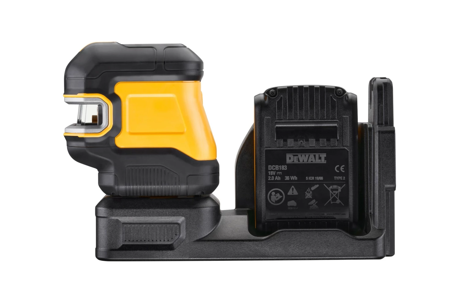 DeWALT DCE825D1G18 12V / 18V Li-ion XR Accu Zelfnivellerende 5 Punts kruislijnlaser set (1x 2.0Ah) in TSTAK koffer - Groen-image