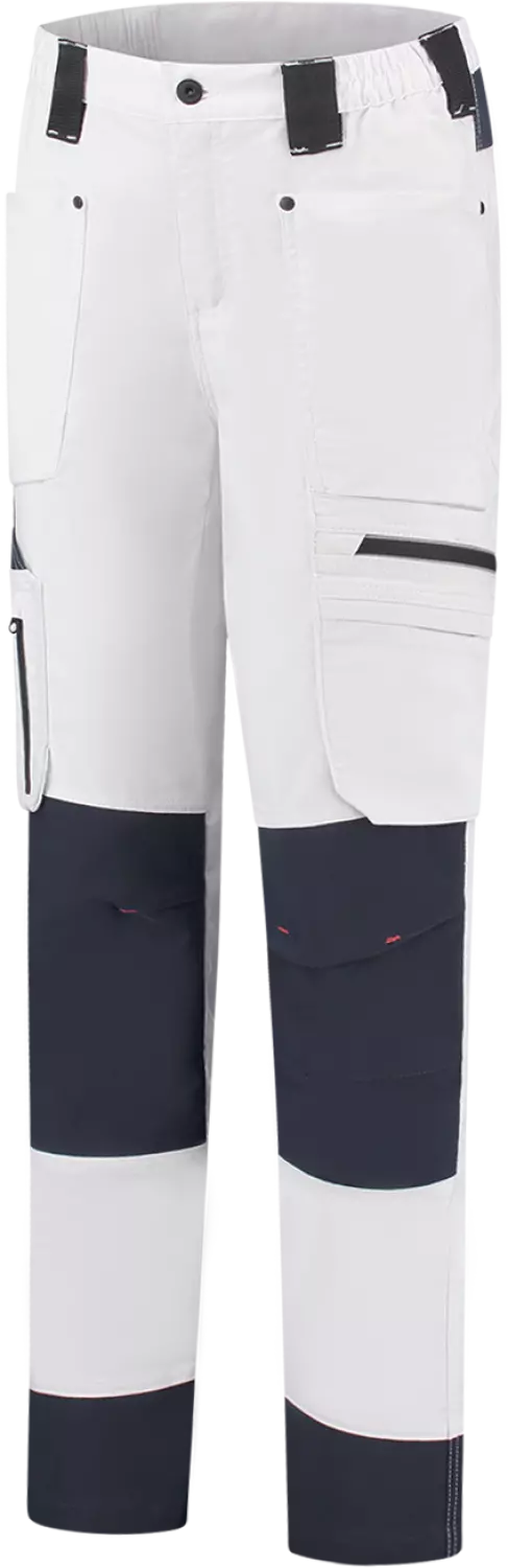Workman 90041 Pantalon de travail  STRETCH Worker P2S Femme - Blanc / Bleu marine - Taille 36 (28/31)-image