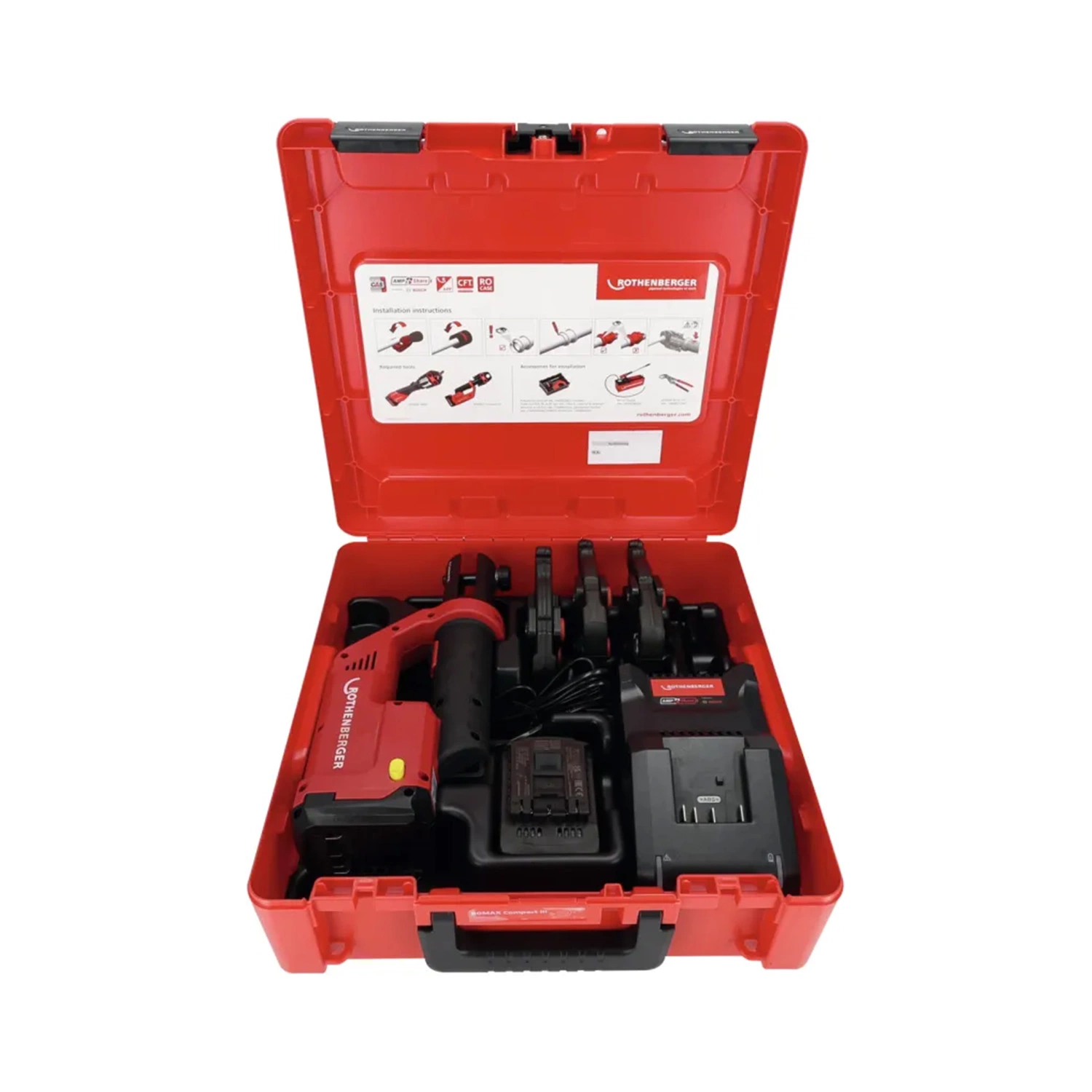 Rothenberger 1000004276 Romax Compact III 18V accu perstang set (1x 4.0Ah accu + lader) incl. SV bekken - 15-22-28mm - AMPShare-image