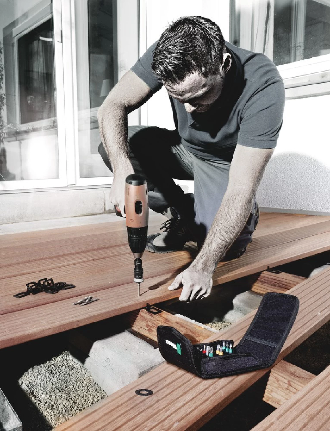 Wera 05134021001 T 1 Jeu d'outils pour la construction de terrasses dans un étui - 17 pièces-image