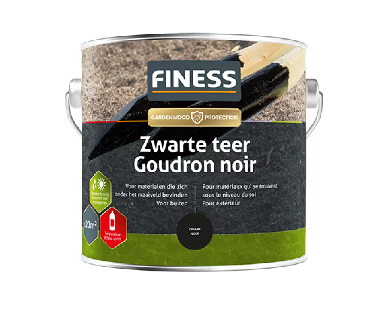 Finess Teer - Zwart - 2,5L