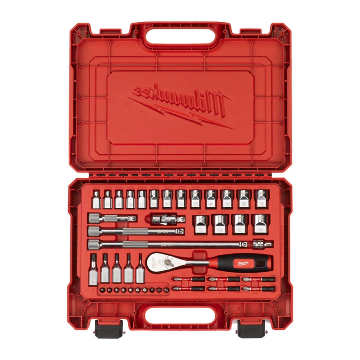 Milwaukee 4932498333 44-delige Ratel- en doppenset in koffer - 3/8"
