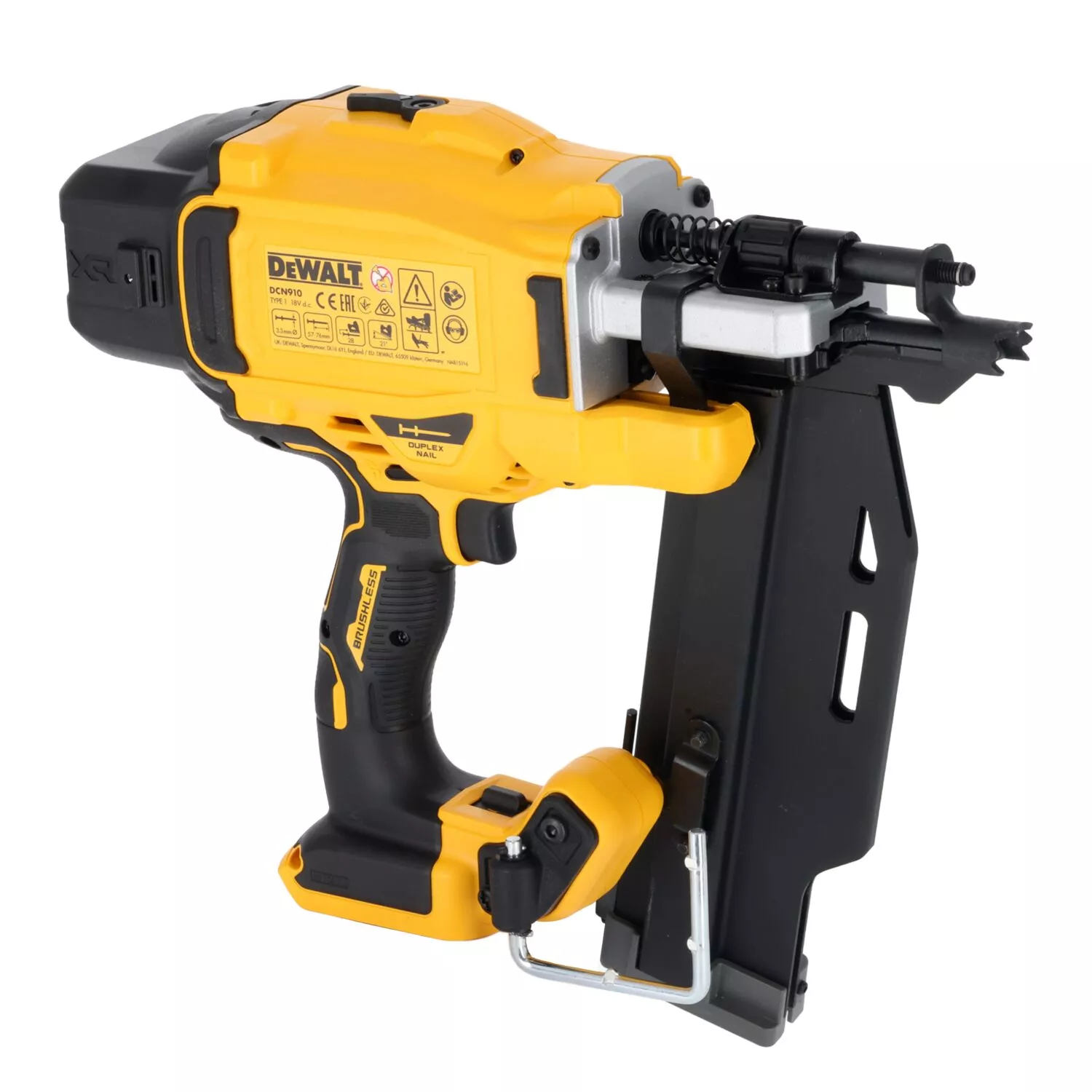 DeWALT DCN910N-XJ Agrafeuse de chantier sans fil 18 V XR 57/70 mm - (8D) 76/89 mm - (16D) 2,8 x 60 mm-image