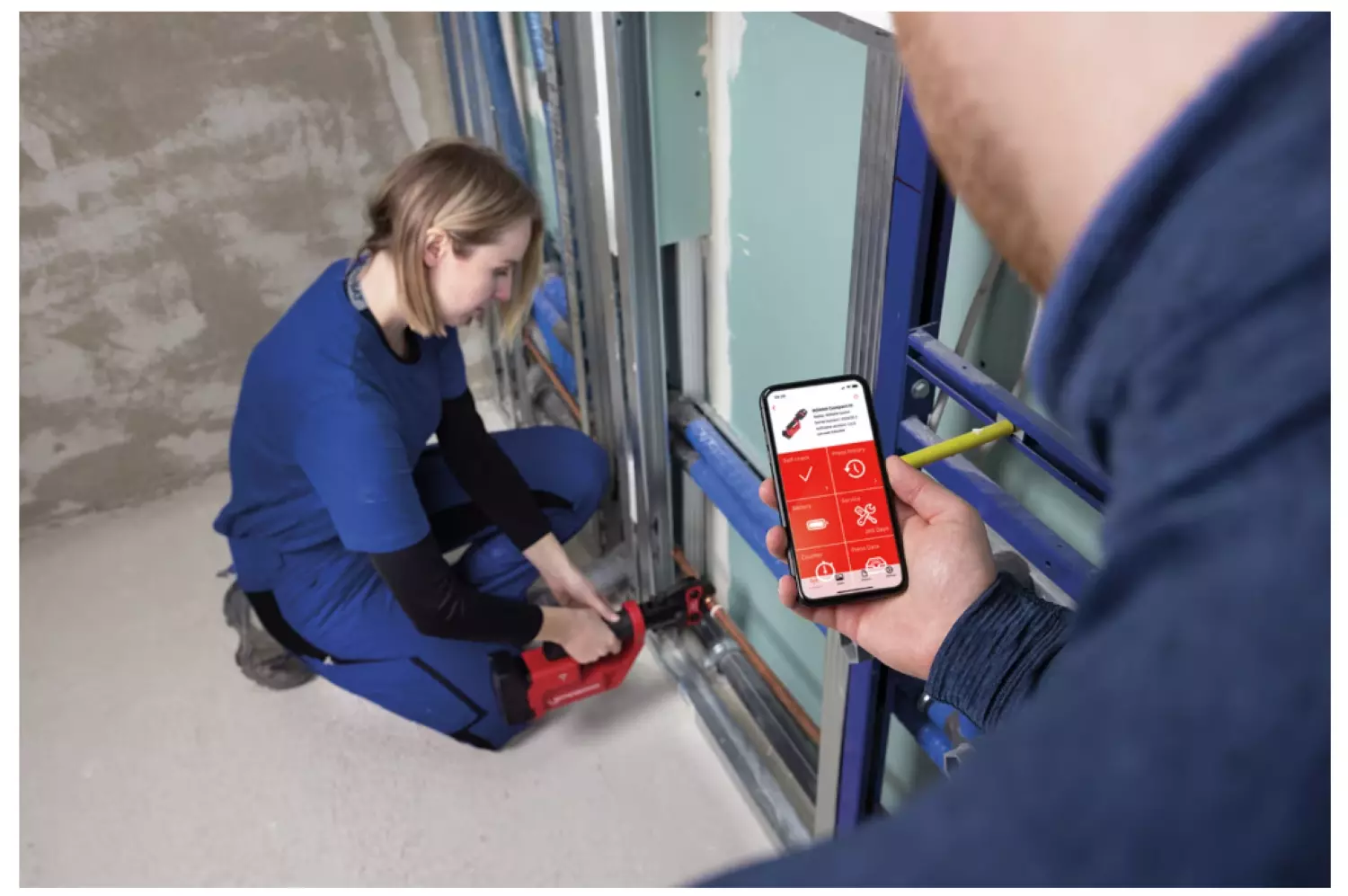 Rothenberger ROMAX COMPACT III 18V Li-Ion accu perstangset (1x 2.0Ah accu) - CAS - incl. TH16-20-26 in koffer-image