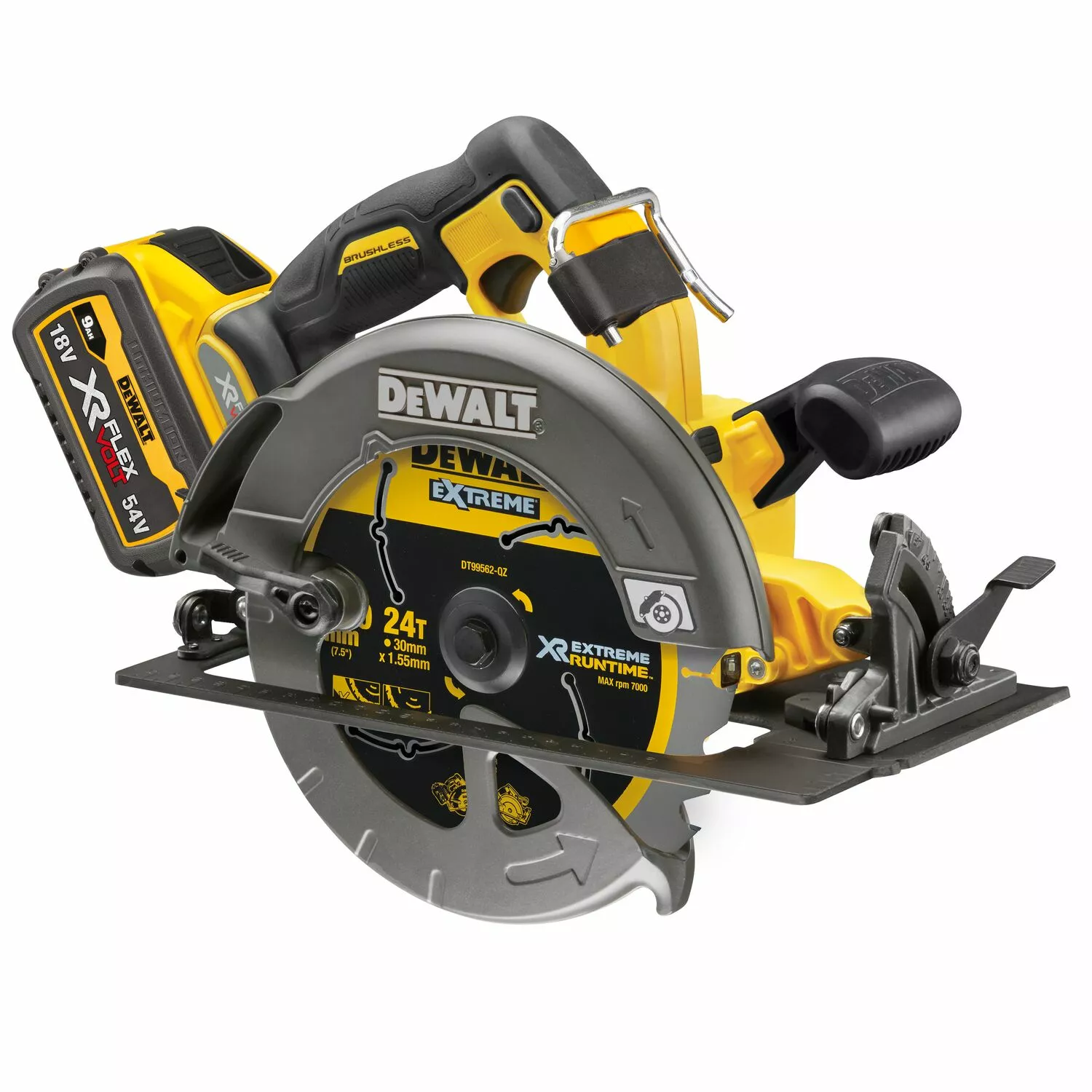 DeWALT DCS578X2-QW 54V Li-ion XR FlexVolt accu cirkelzaag set (2x 9.0Ah) in TSTAK - 190mm-image