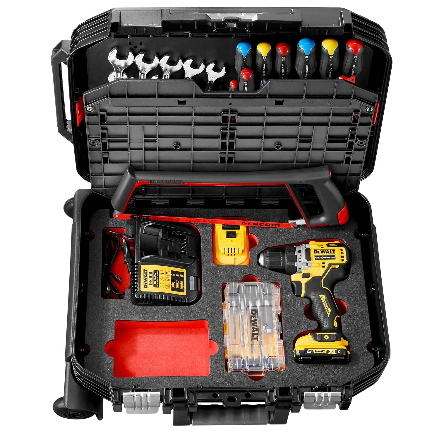 Facom BV.R30CMD1PB Gereedschapset in trolley - 68-delig - incl. DeWALT schroefboorset