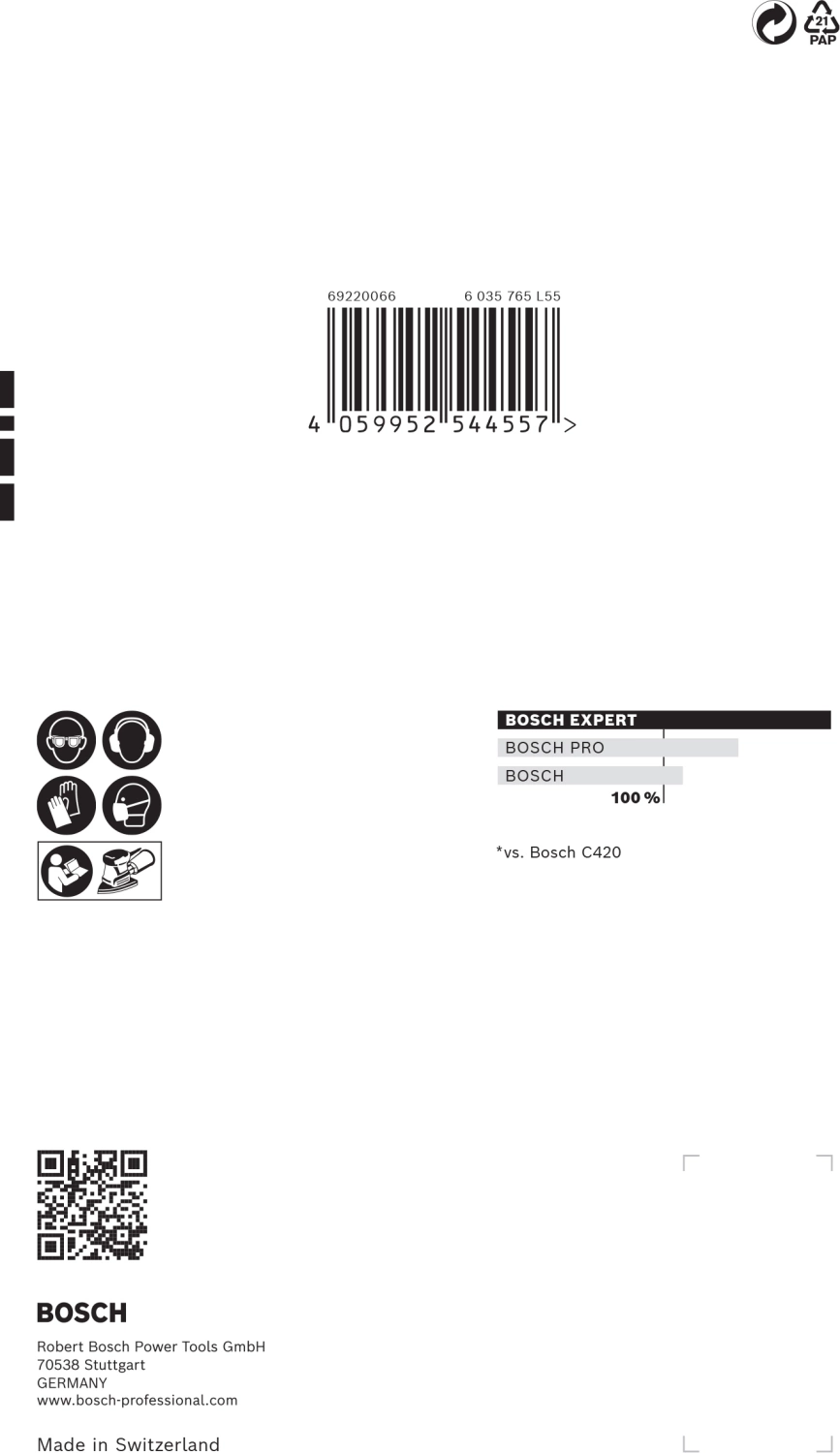 Bosch EXPERT 2608901117 - EXPERT Abrasif C470 Best for Wood and Paint, 100 x 150 mm, grain 120, 7 trous, 10x-image