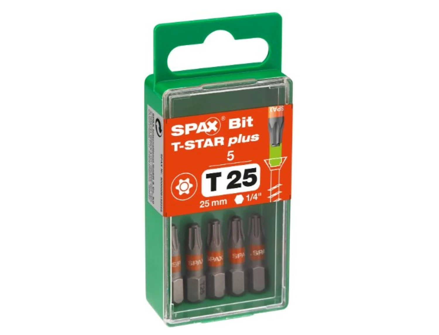 SPAX 5000009192259 - SPAX Embout T-STAR plus T 25, 6,4 x 25 mm, 5 pièces-image