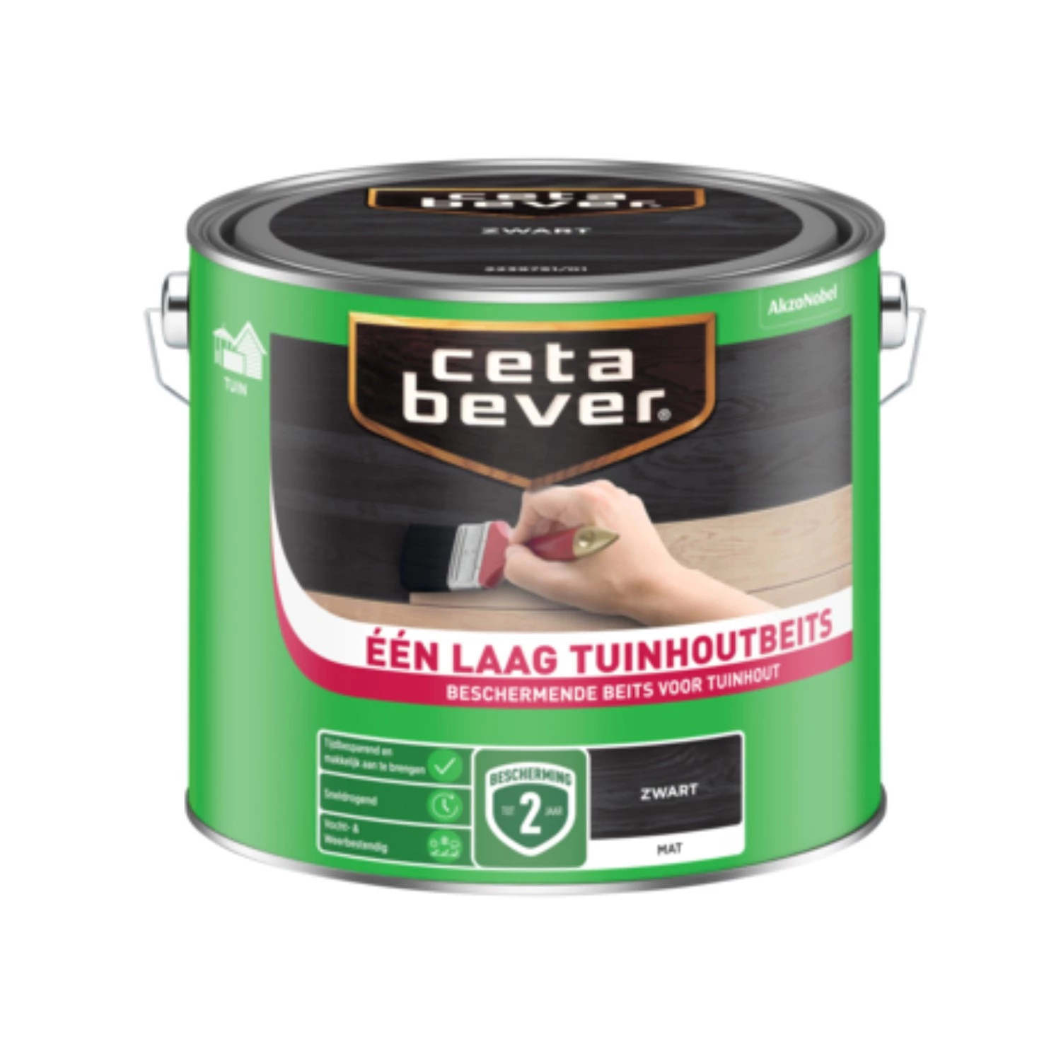 Cetabever Een Laag Tuinhoutbeits - zwart - 2,5L-image